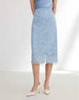 EP YAYING Blue Textured Skirt