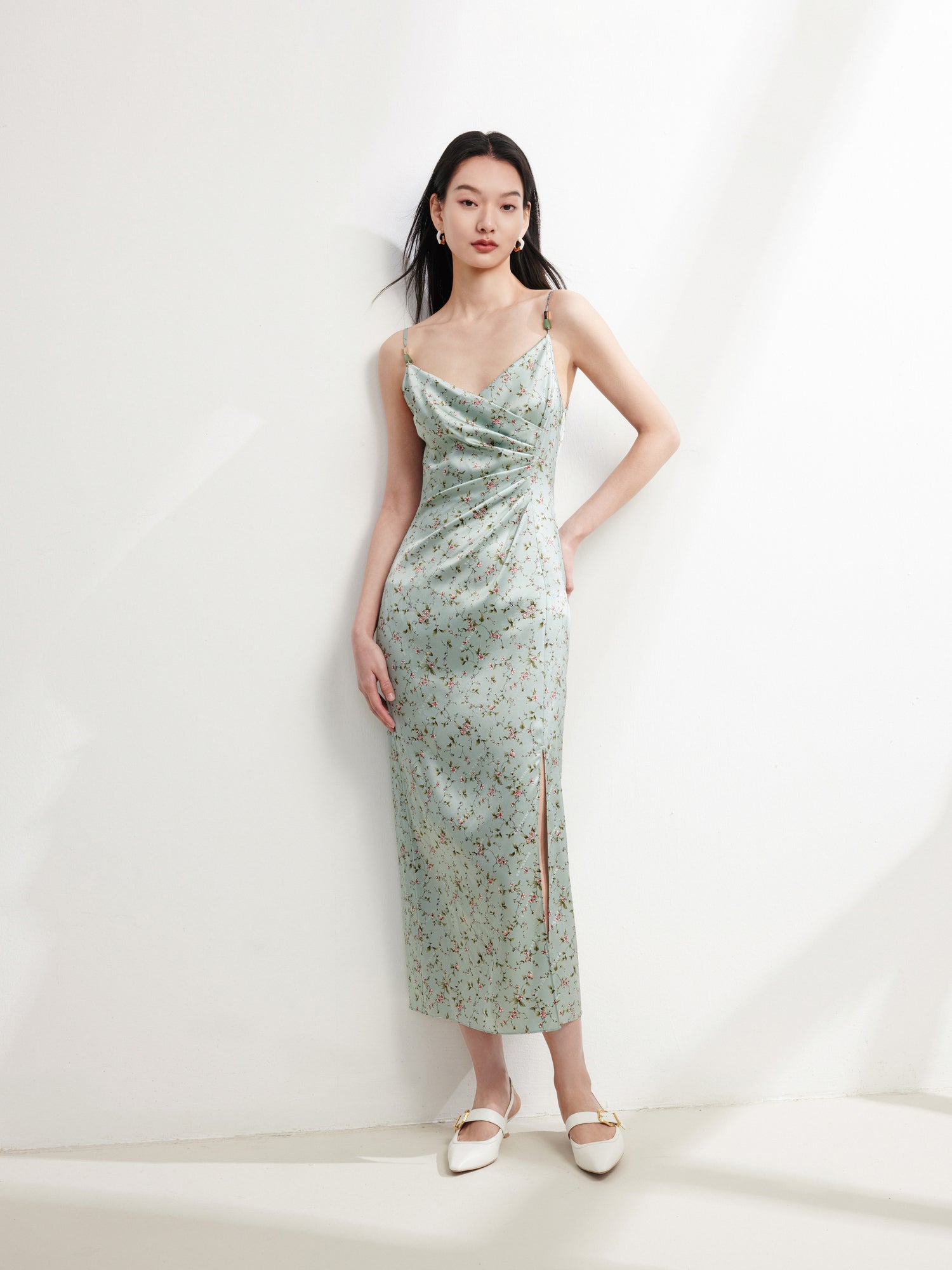 EP YAYING Silk Floral Dress