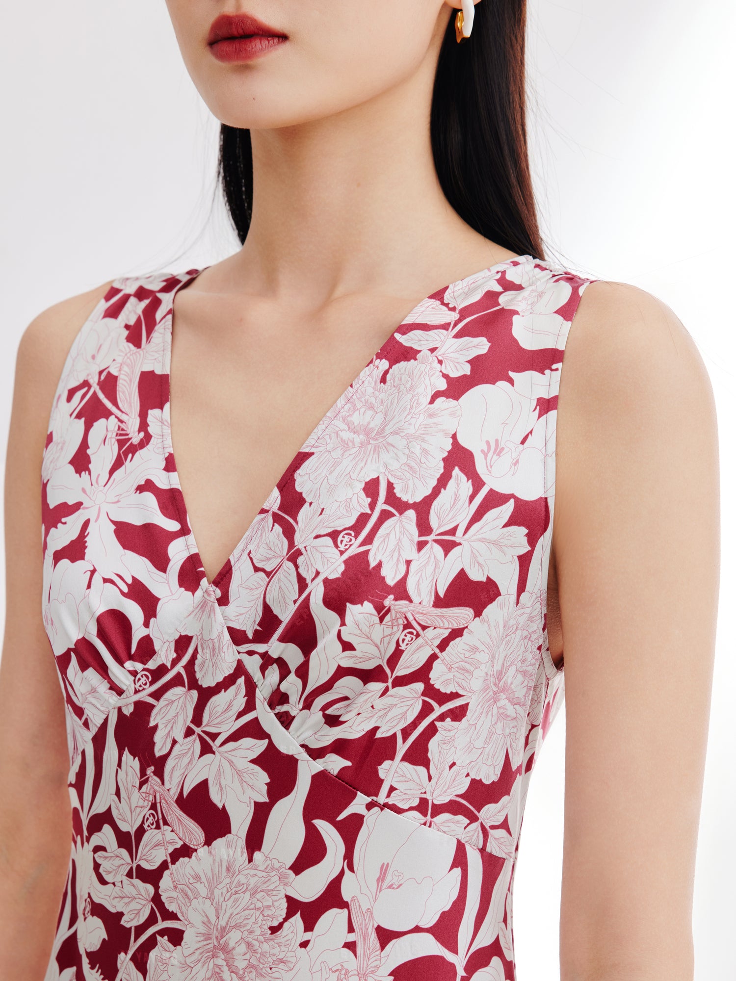 EP YAYING Silk Printed Dress