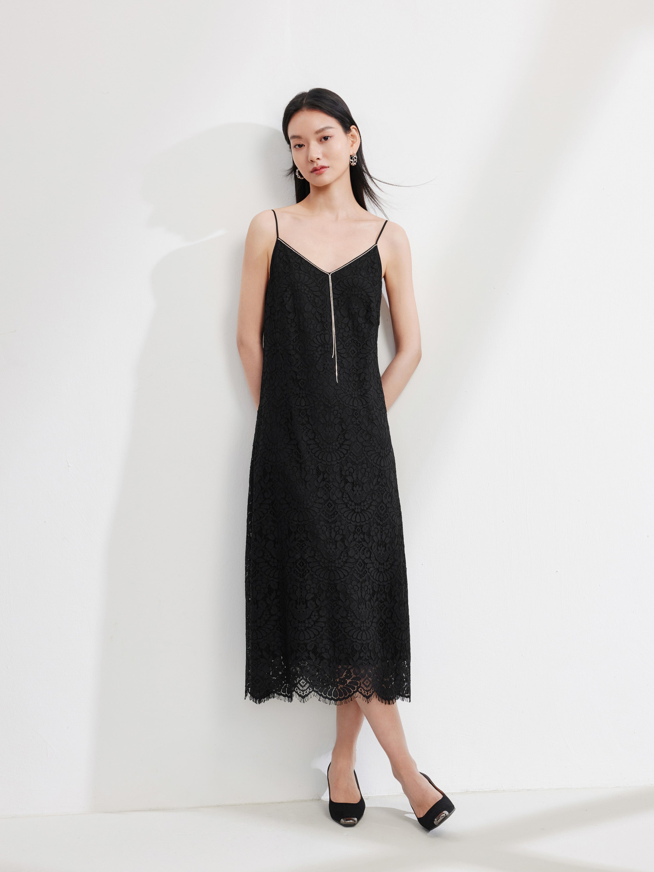 EP YAYING Black Slip Dress