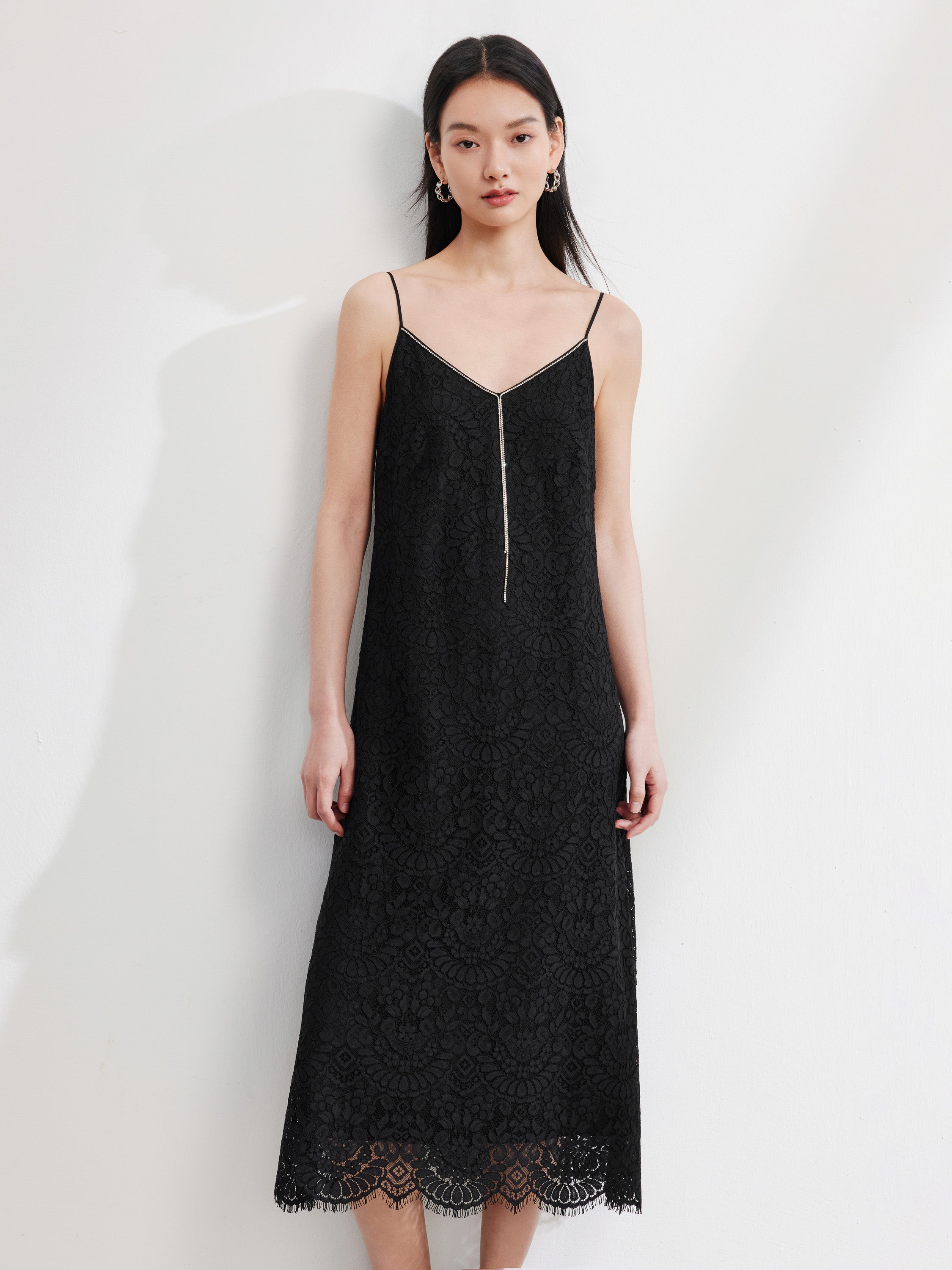 EP YAYING Black Slip Dress