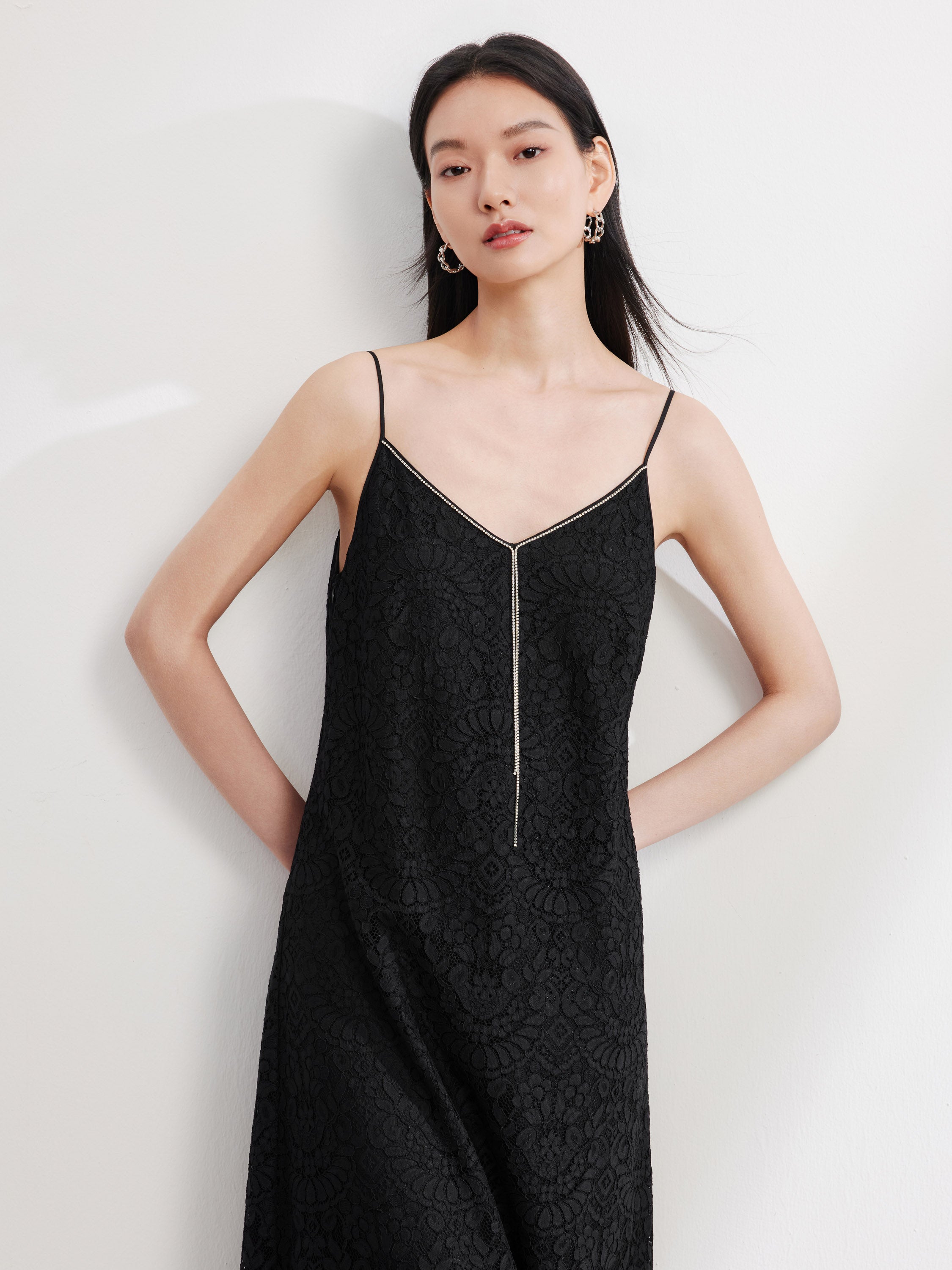 EP YAYING Black Slip Dress