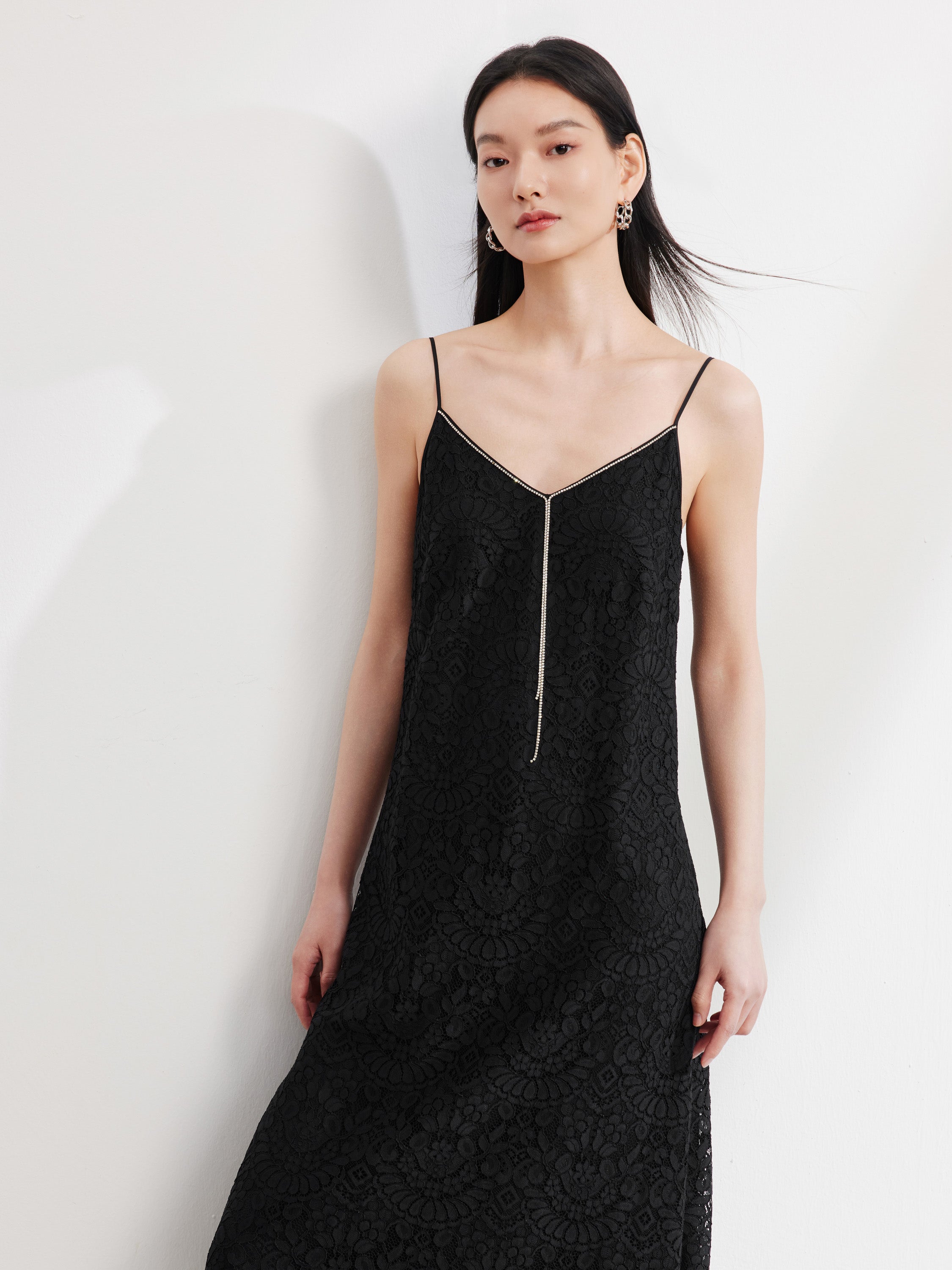 EP YAYING Black Slip Dress