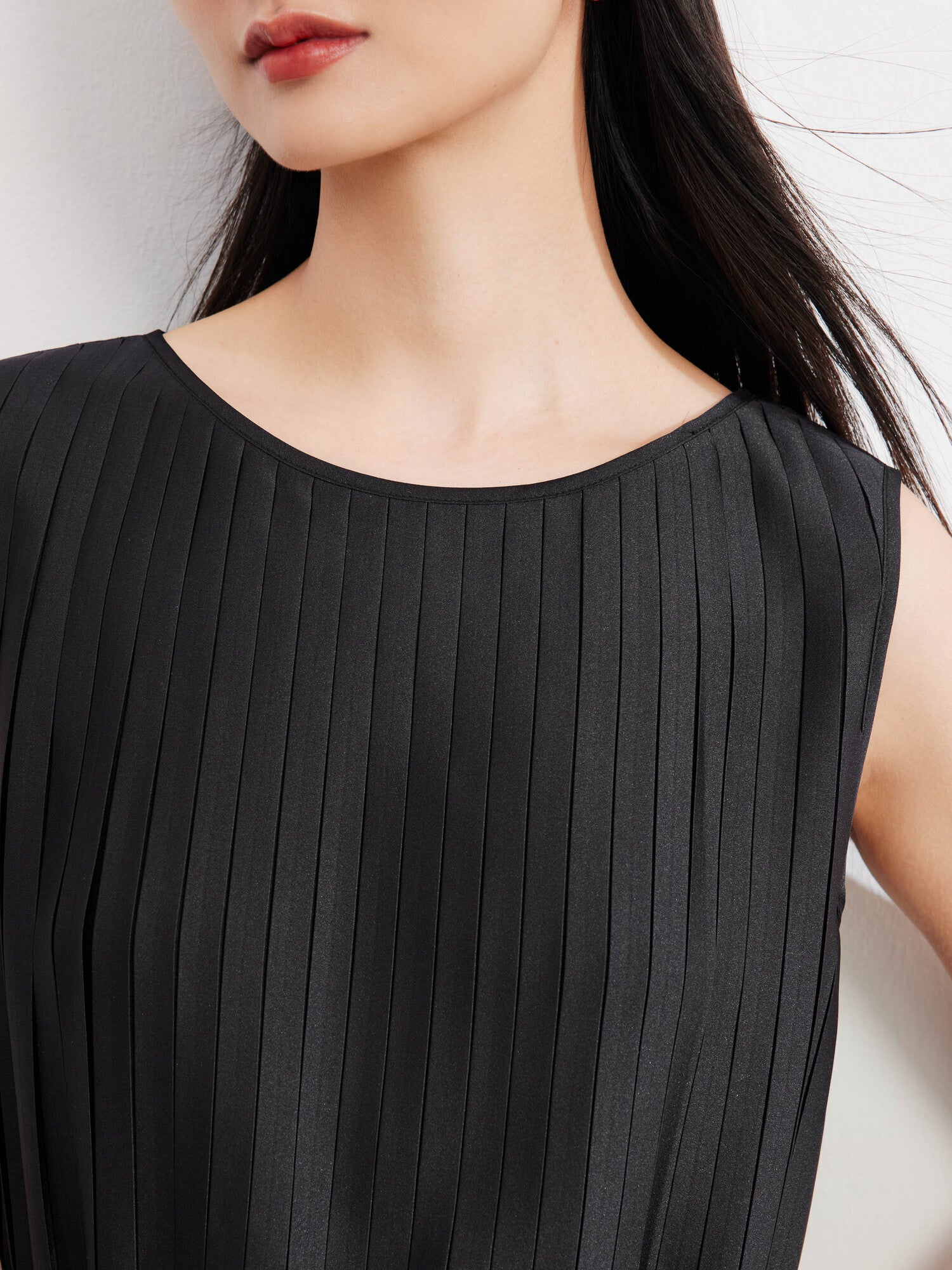EP YAYING Pleated Sleeveless Dress