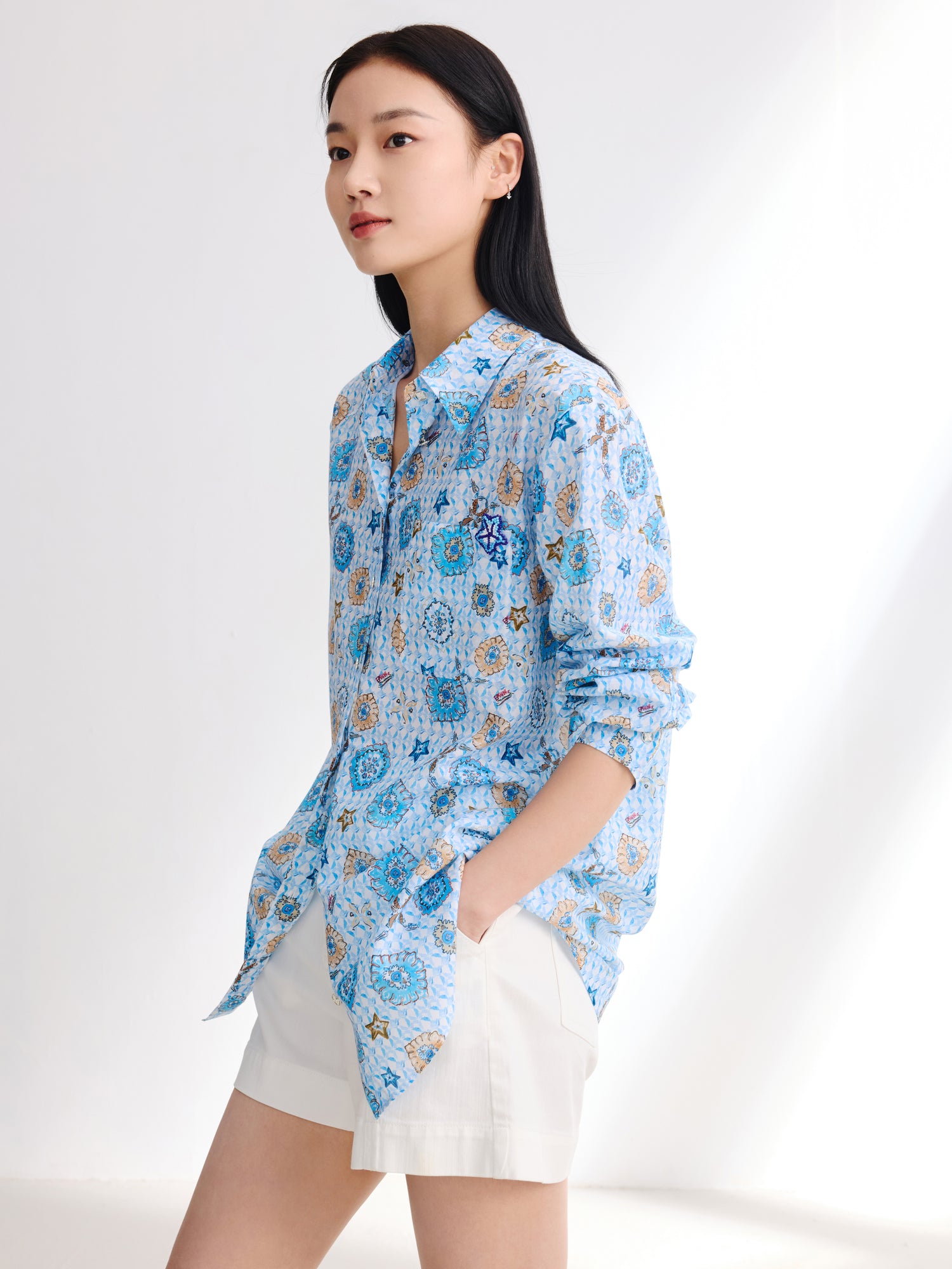 EP YAYING Mulberry Silk Shirt