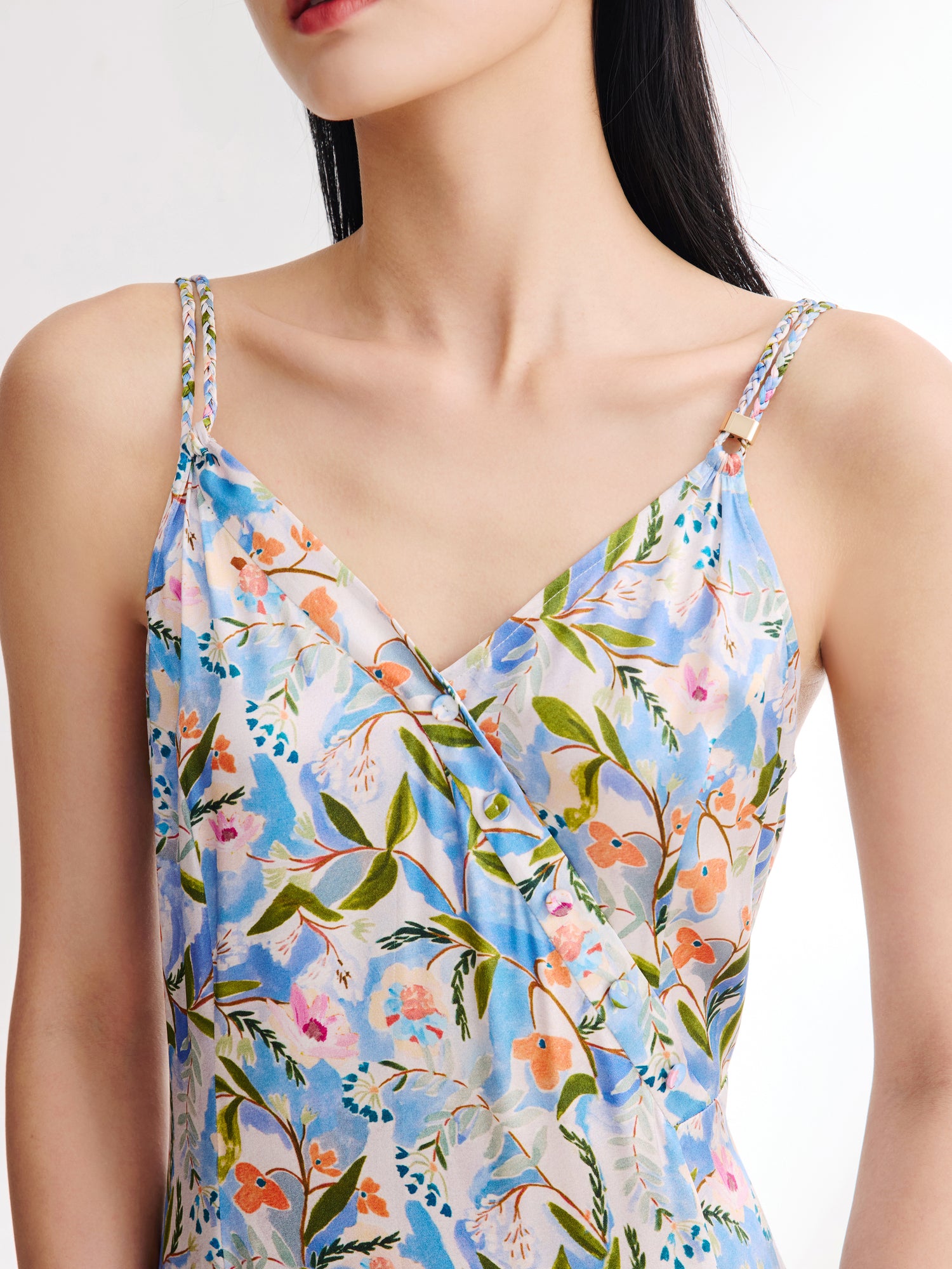 EP YAYING Silk Suspenders Dress