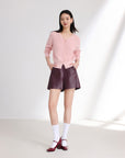 EP YAYING Burgundy Casual Shorts