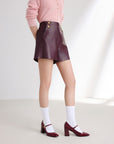 EP YAYING Burgundy Casual Shorts