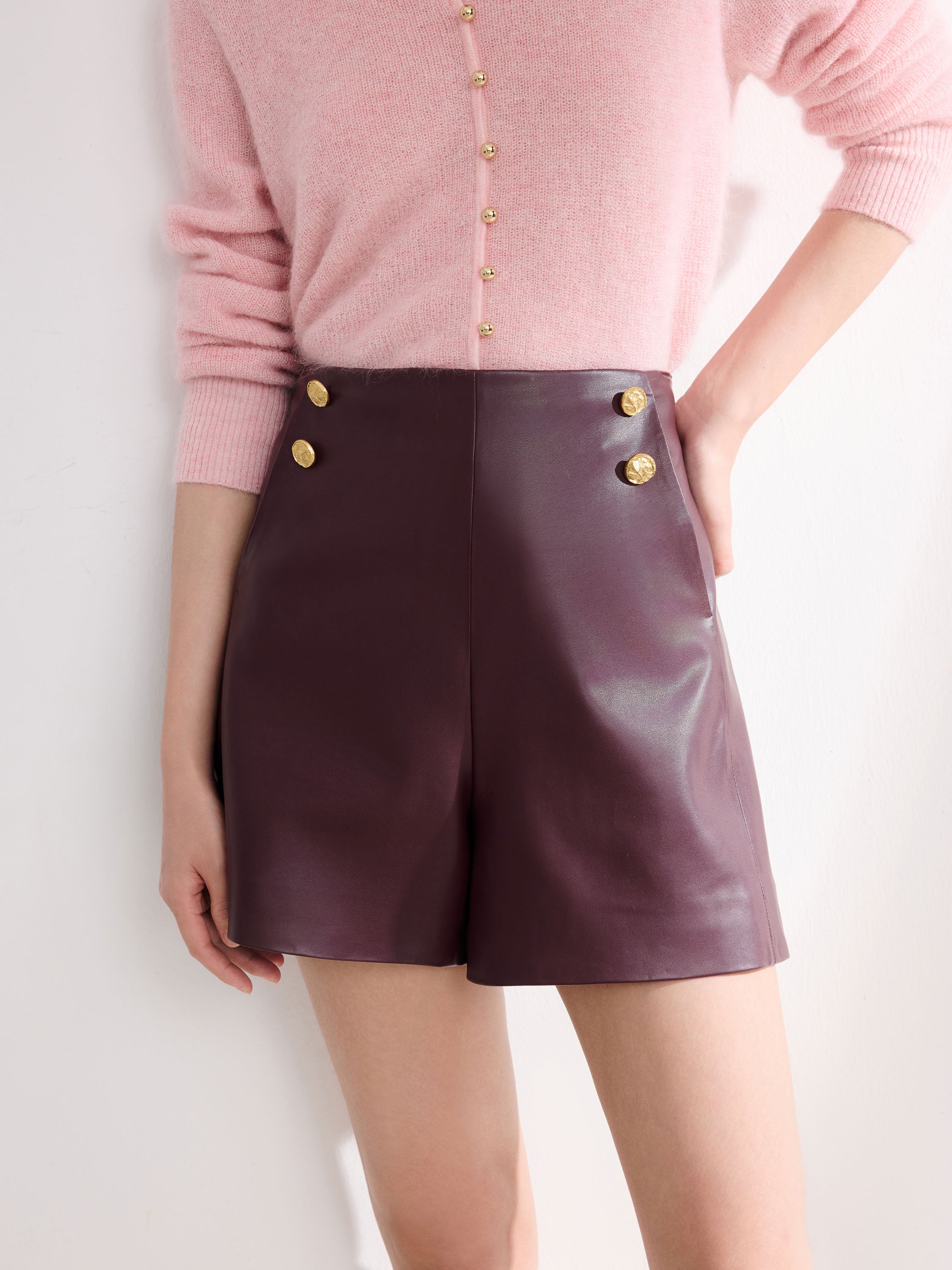 EP YAYING Burgundy Casual Shorts