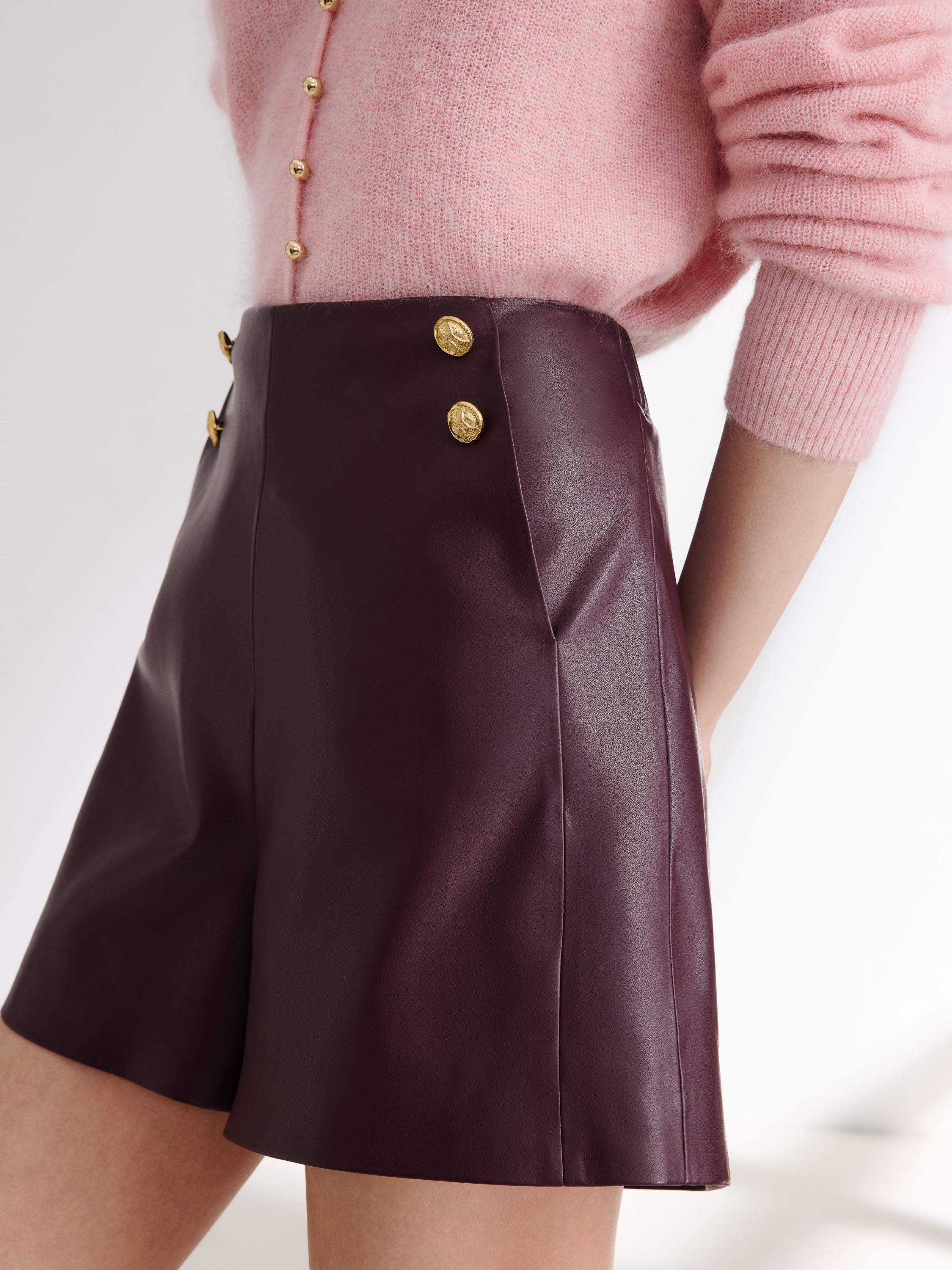 EP YAYING Burgundy Casual Shorts