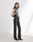 EP YAYING Black Straight Leg Pants