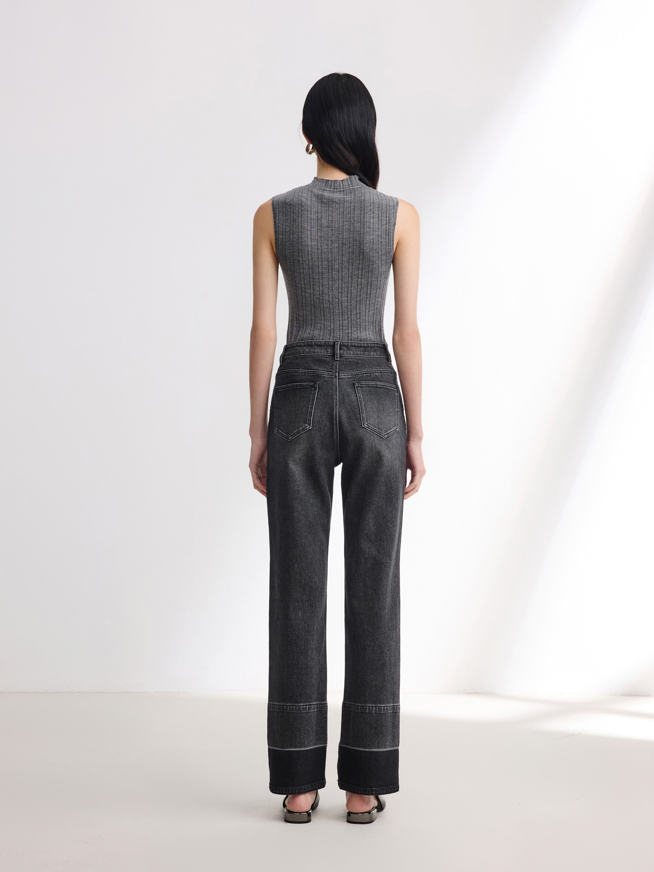 EP YAYING Black Straight Leg Pants