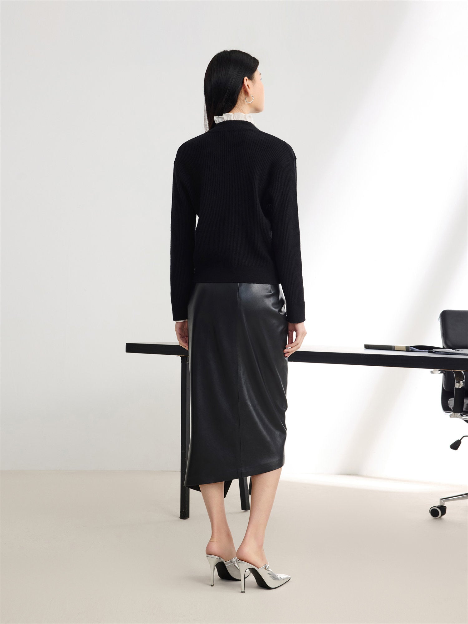 EP YAYING Pure Wool Knitted Cardigan