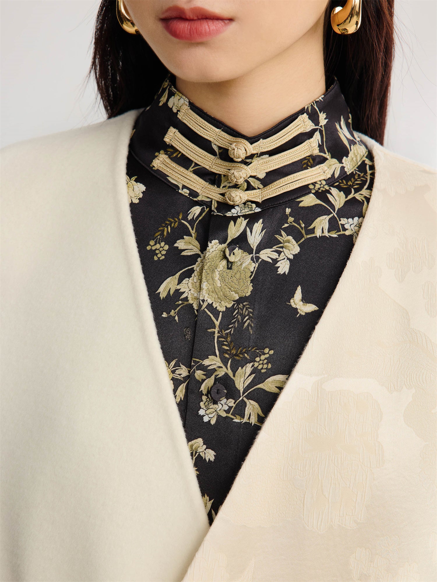 EP YAYING New Chinese Style Wool Vest