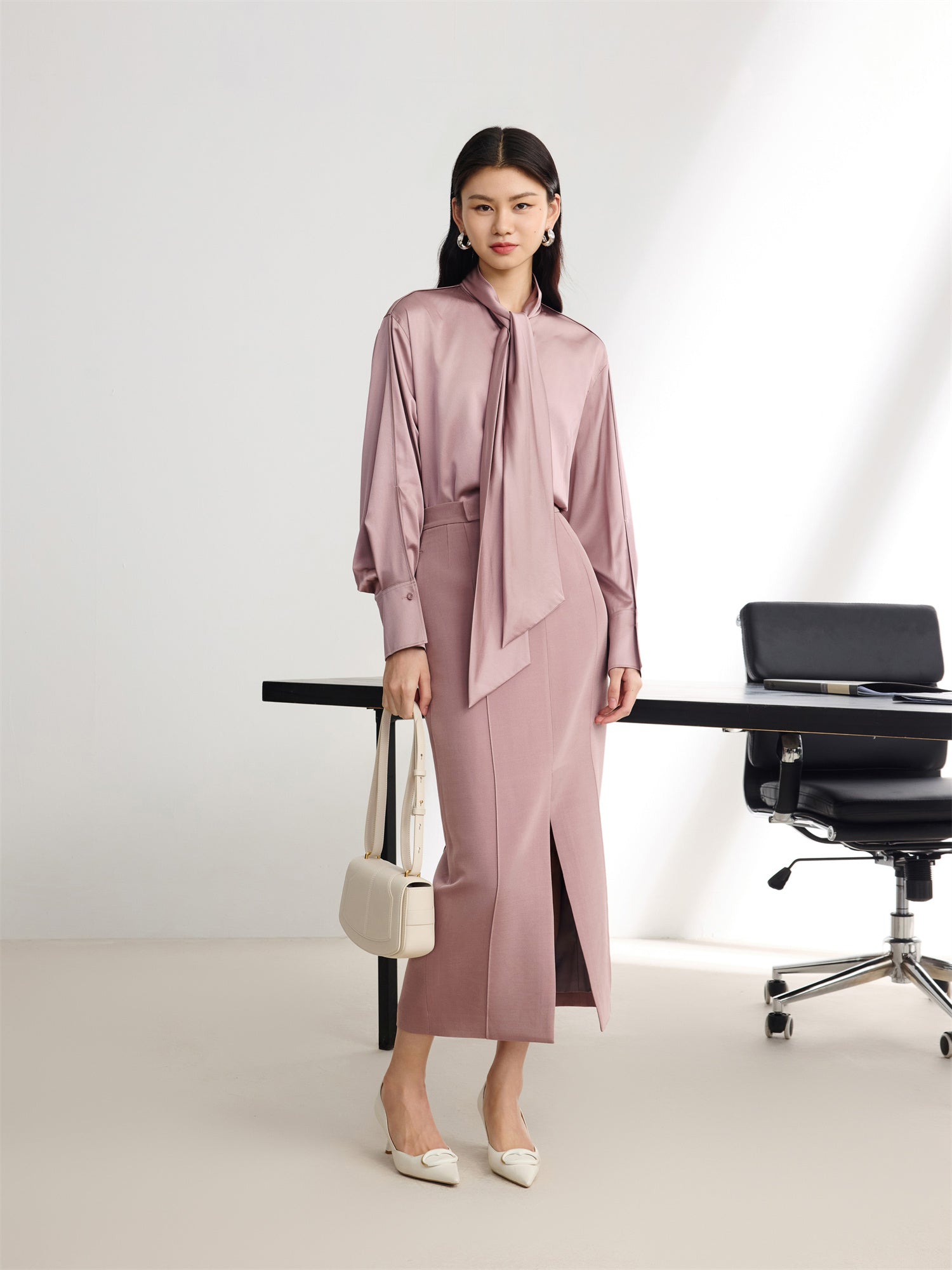 EP YAYING Silk Long-Sleeve Shirt