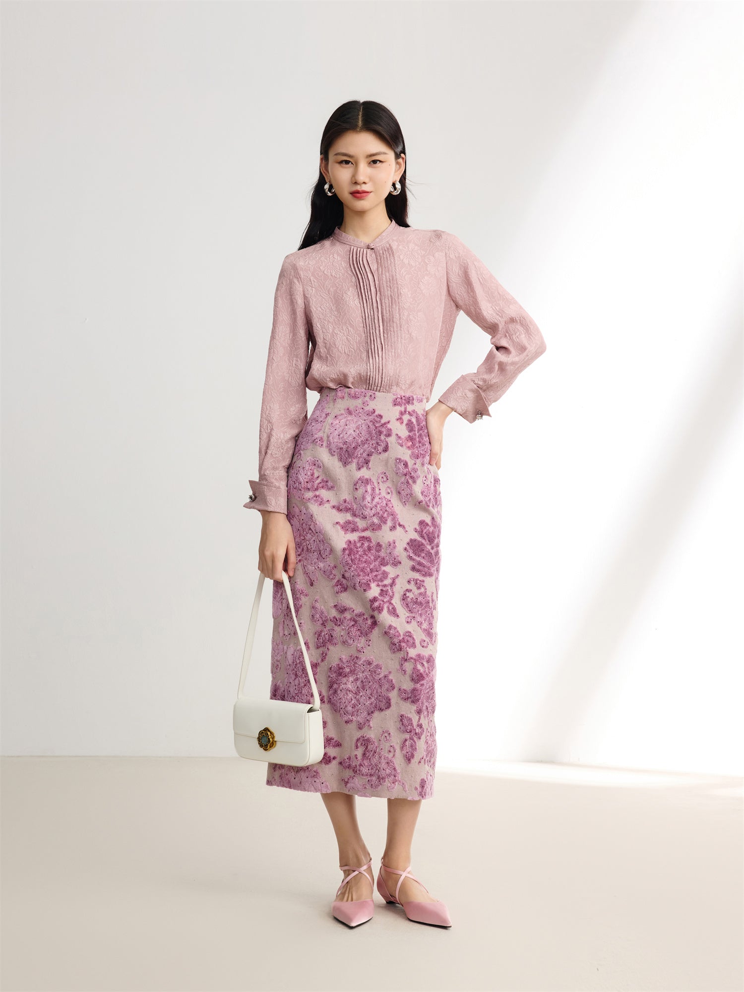 EP YAYING Silk Chinese Style Shirt
