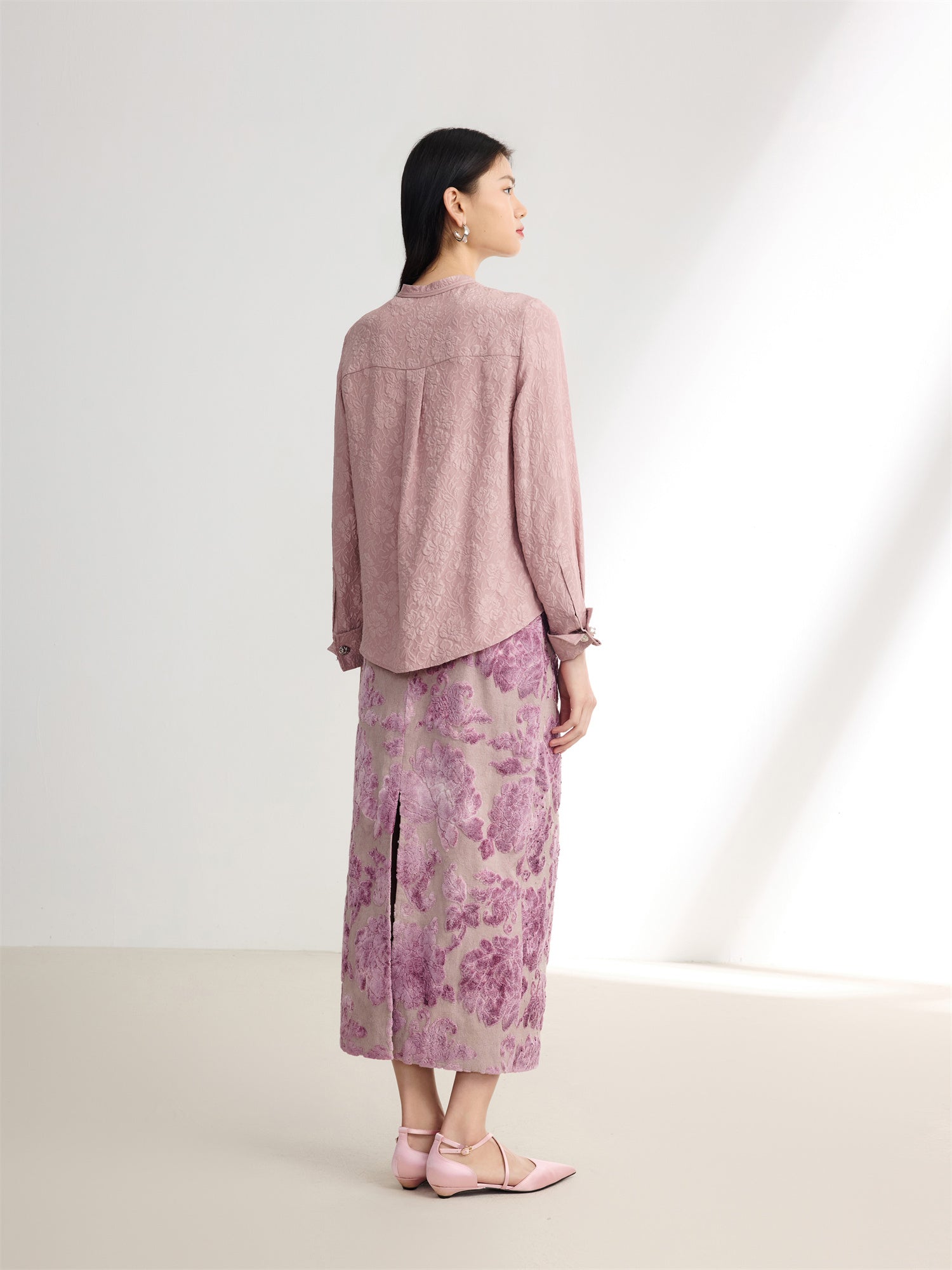 EP YAYING Silk Chinese Style Shirt
