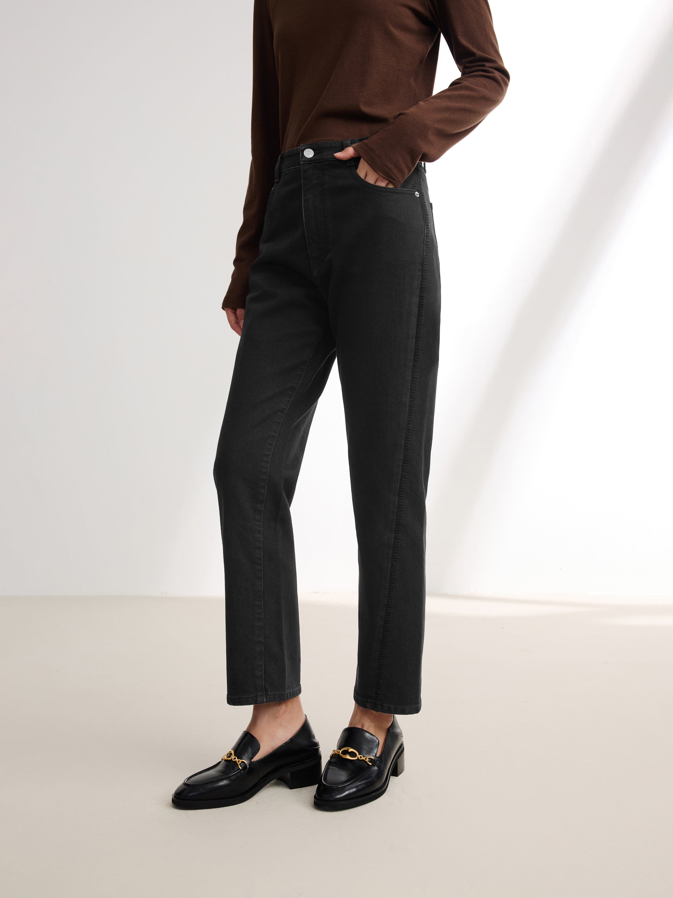 EP YAYING Black Straight Leg Pants