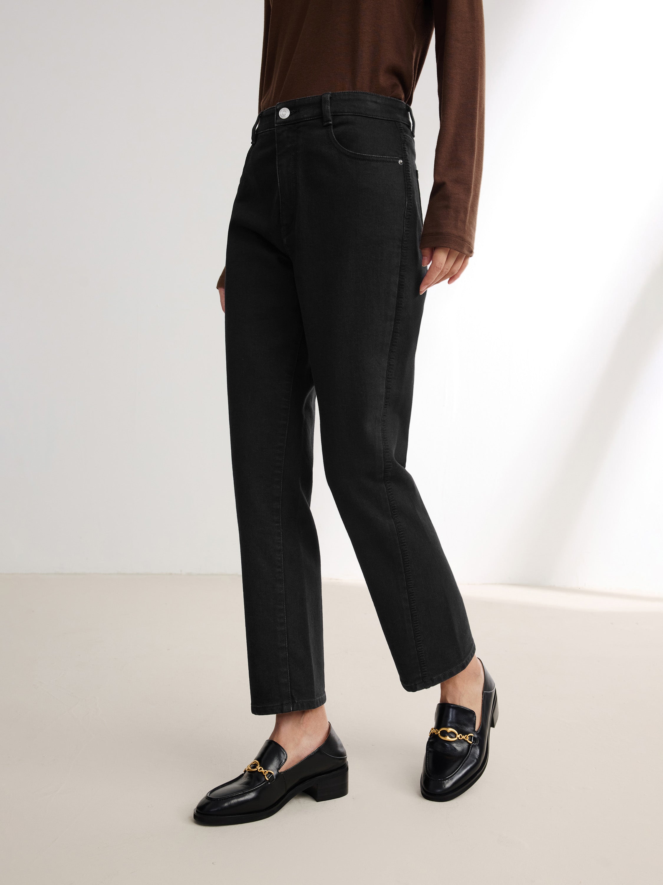 EP YAYING Black Straight Leg Pants