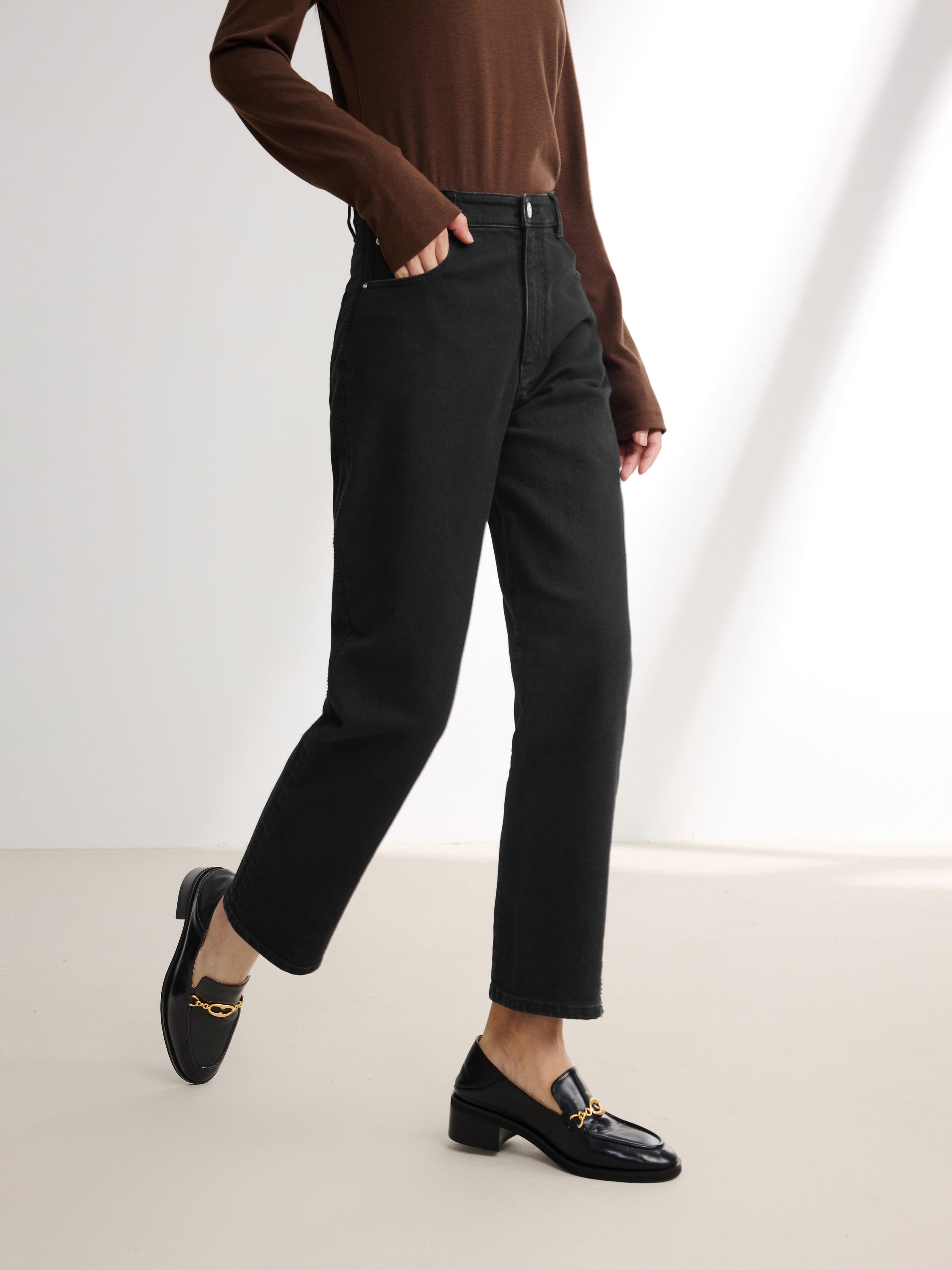 EP YAYING Black Straight Leg Pants