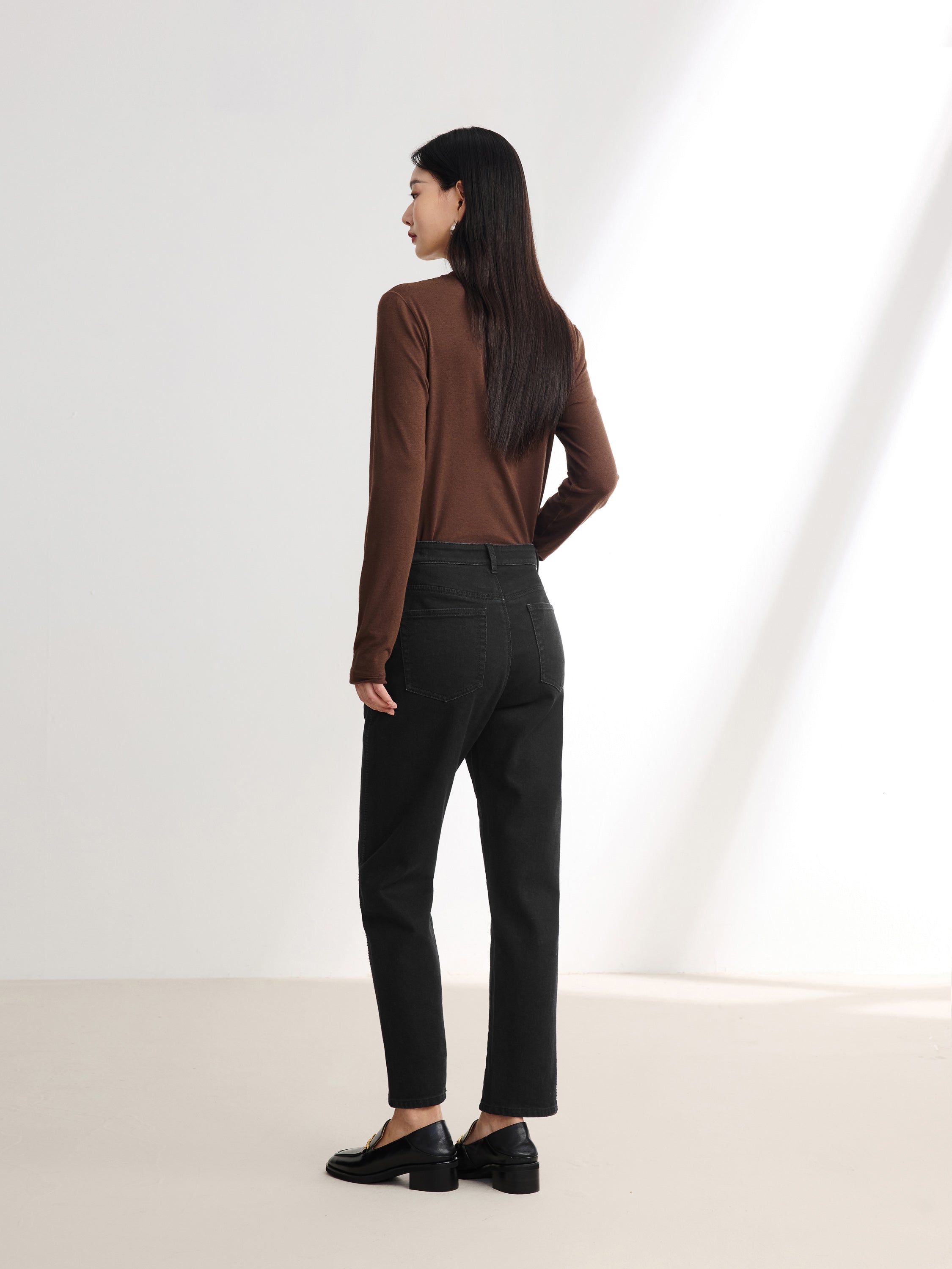 EP YAYING Black Straight Leg Pants