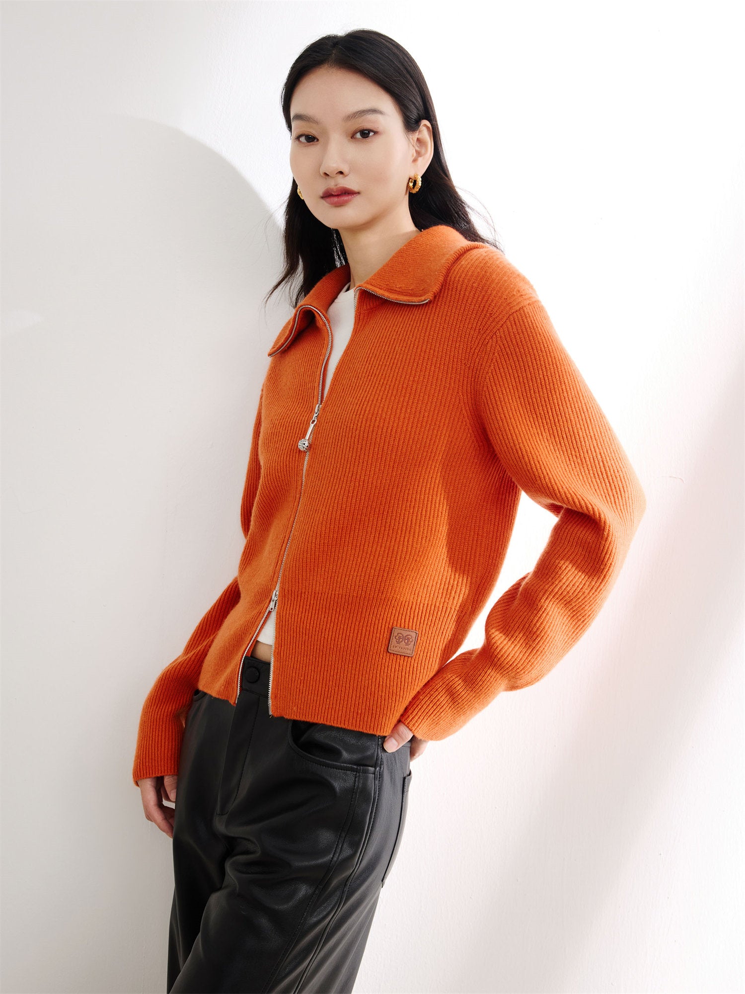 EP YAYING Wool Cashmere Knitted Cardigan