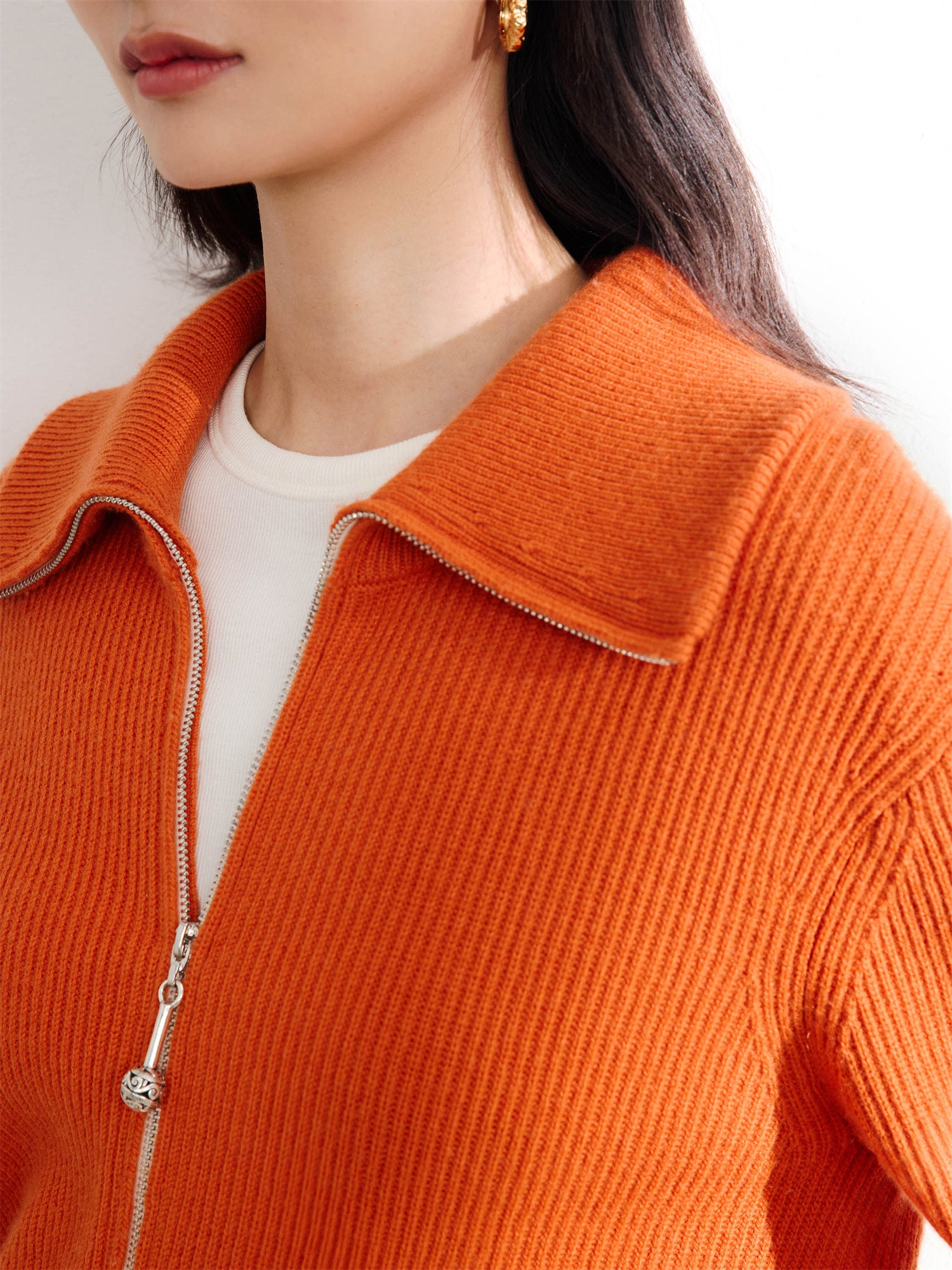 EP YAYING Wool Cashmere Knitted Cardigan