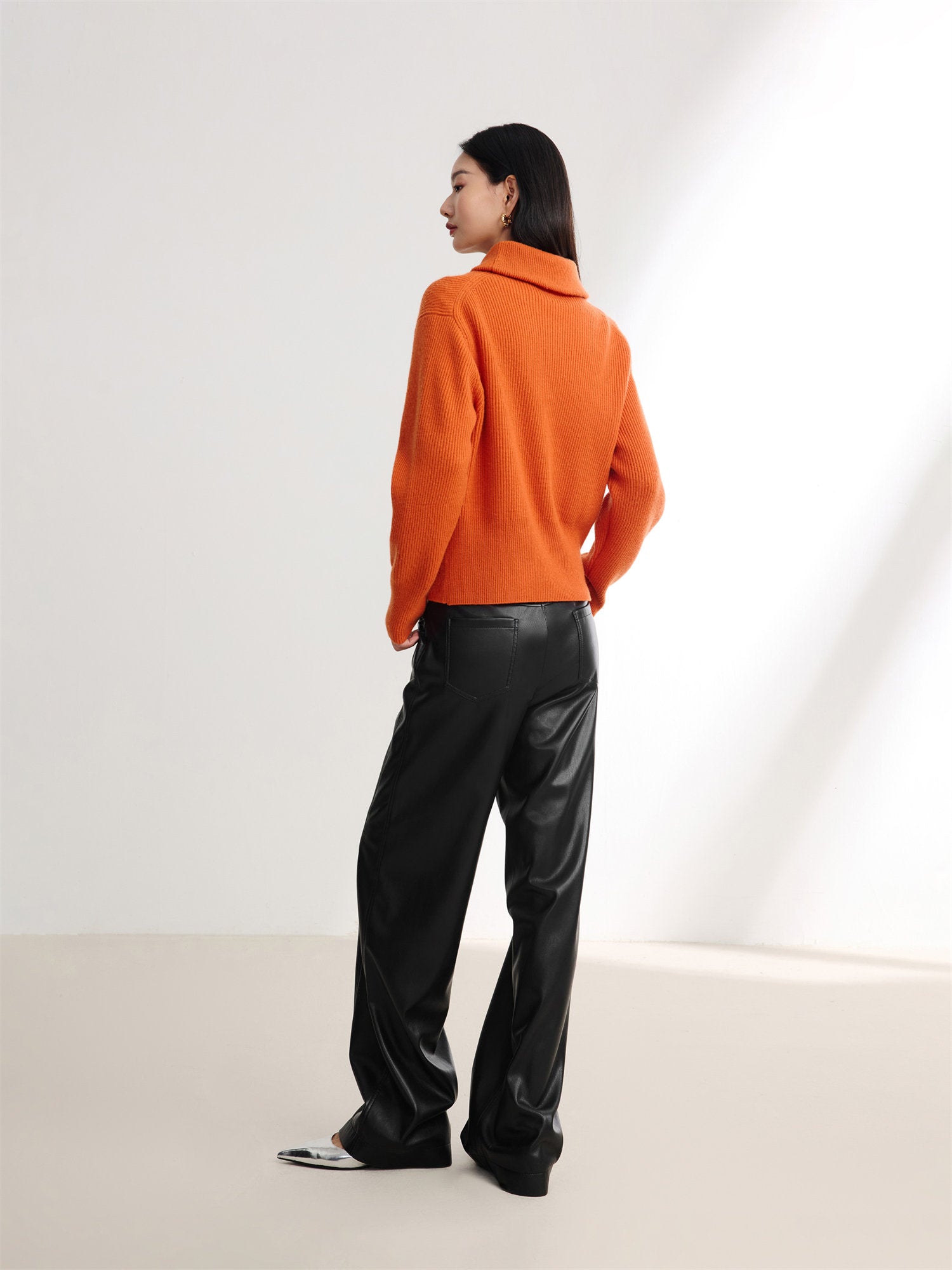 EP YAYING Wool Cashmere Knitted Cardigan