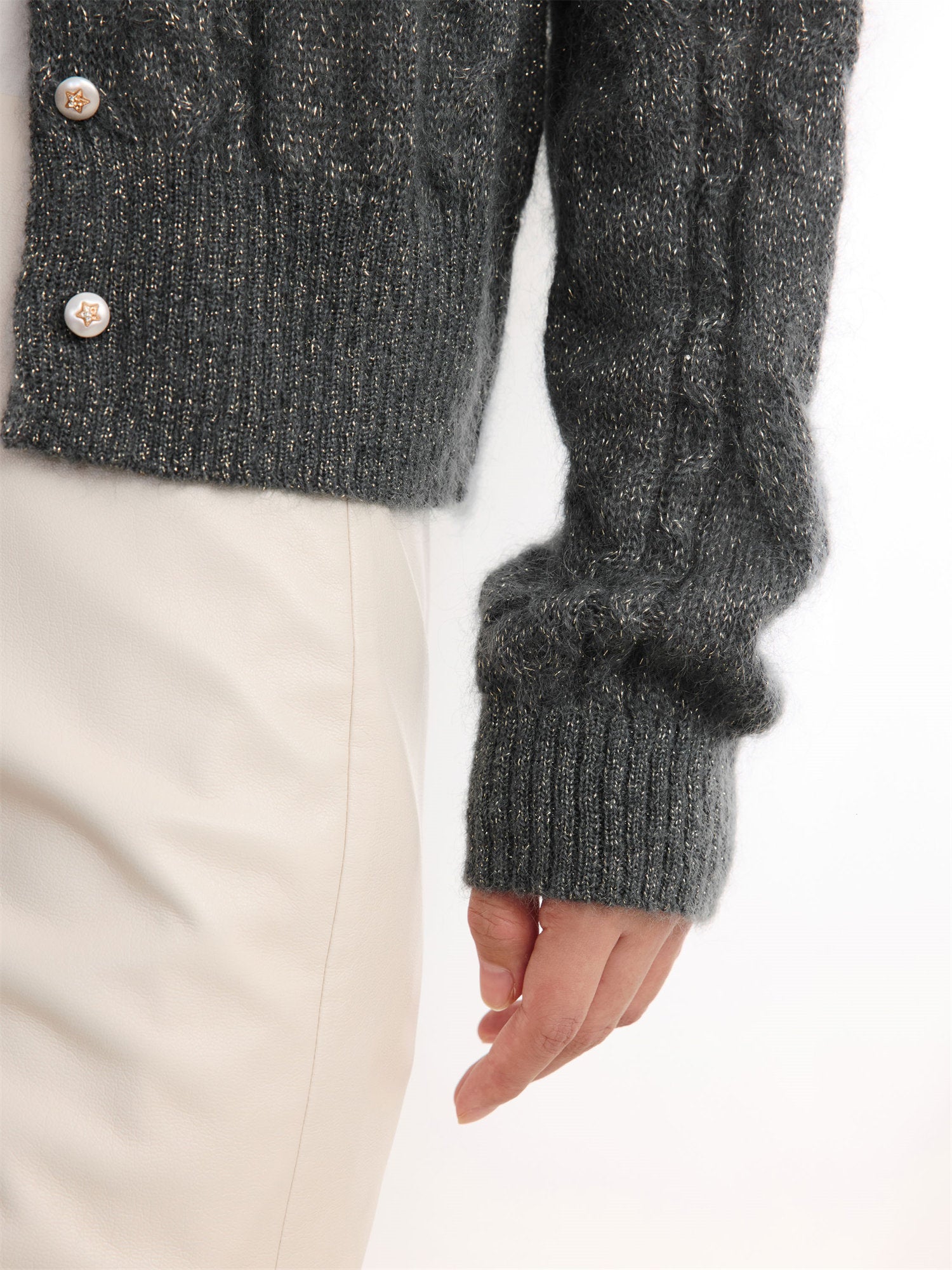 EP YAYING Mohair Knitted Cardigan