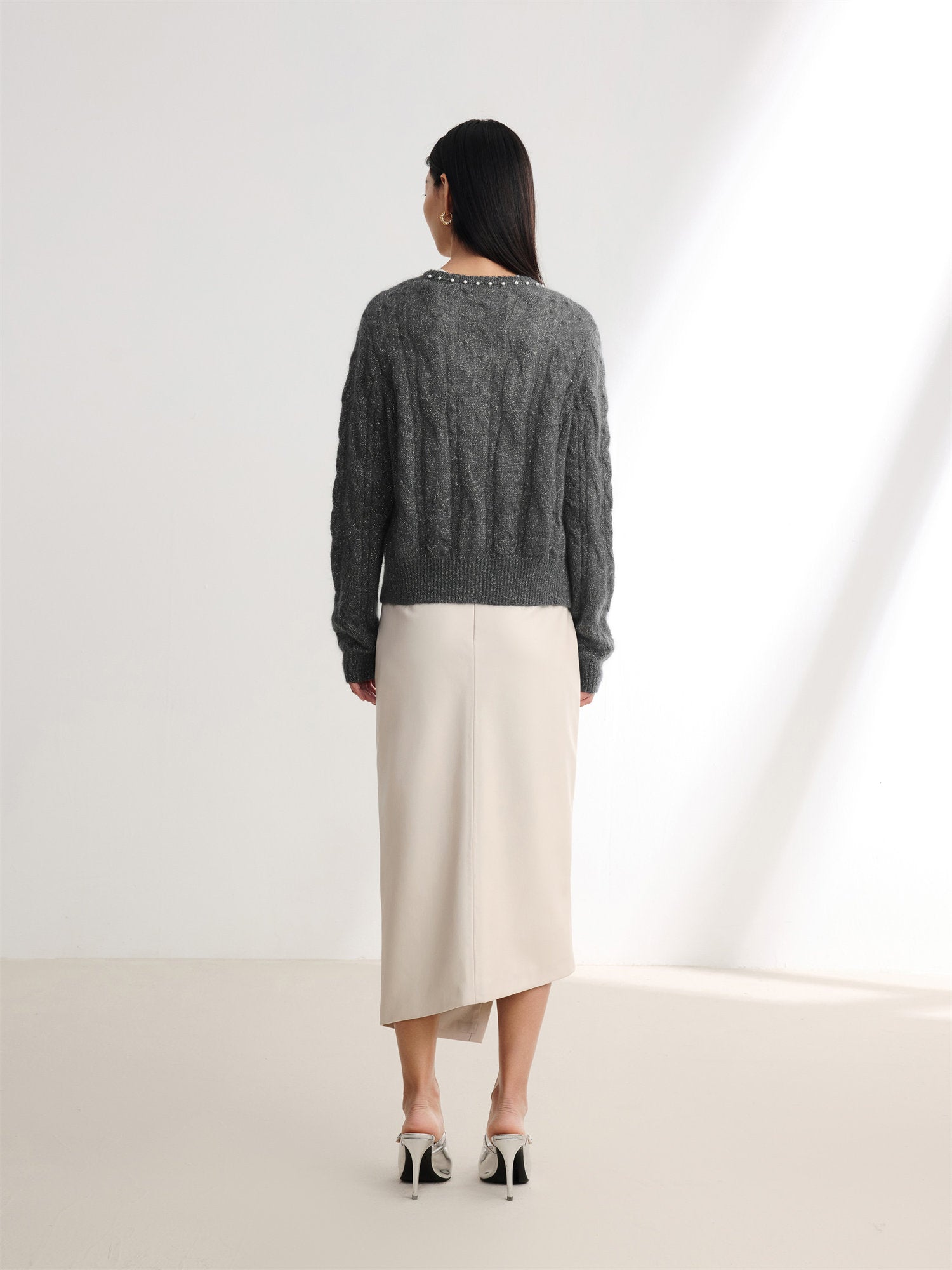 EP YAYING Mohair Knitted Cardigan