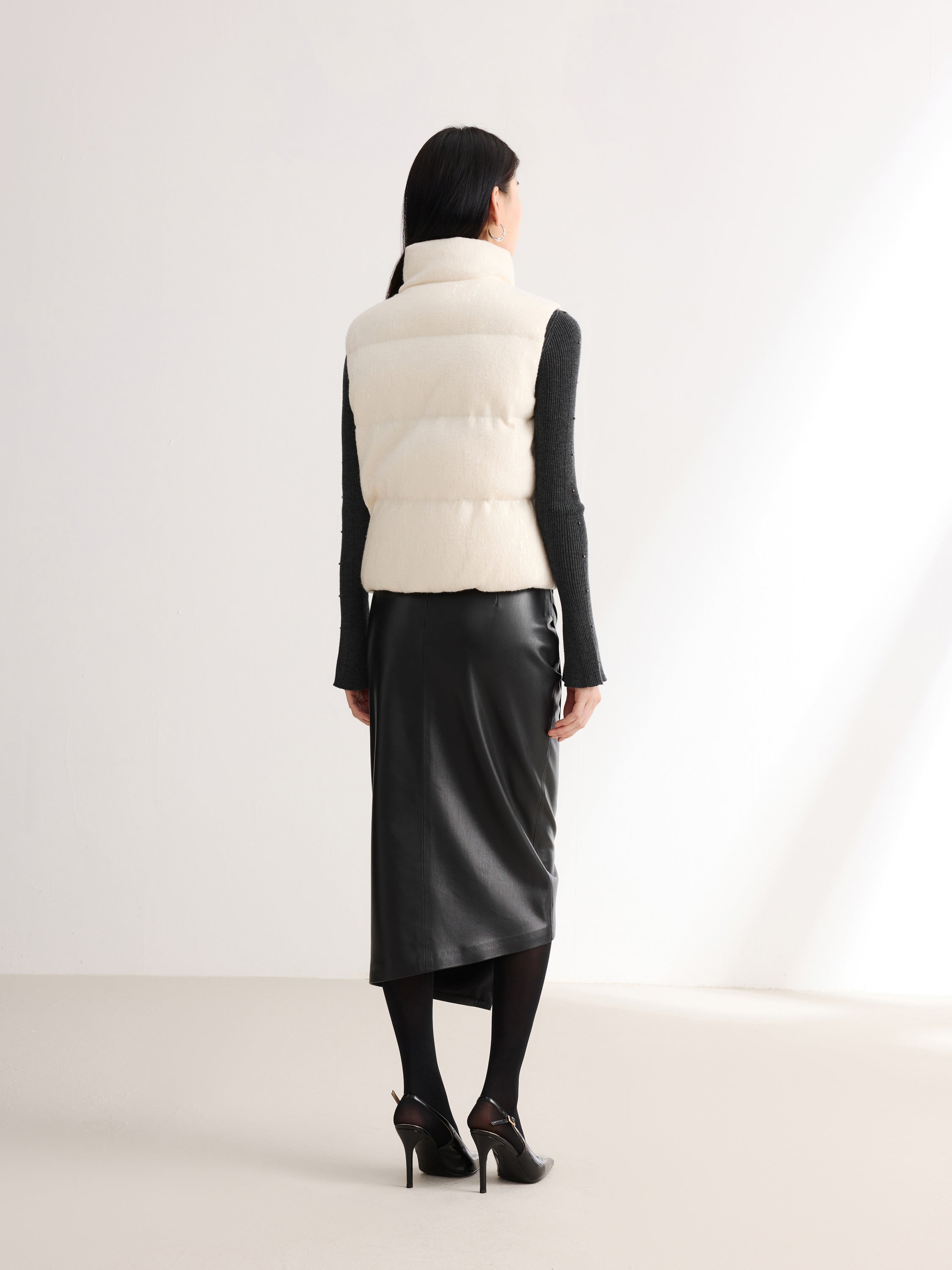 EP YAYING Cream Contrast Sleeve Hoodie