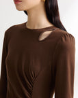 EP YAYING Wool Waist-Defining Dress