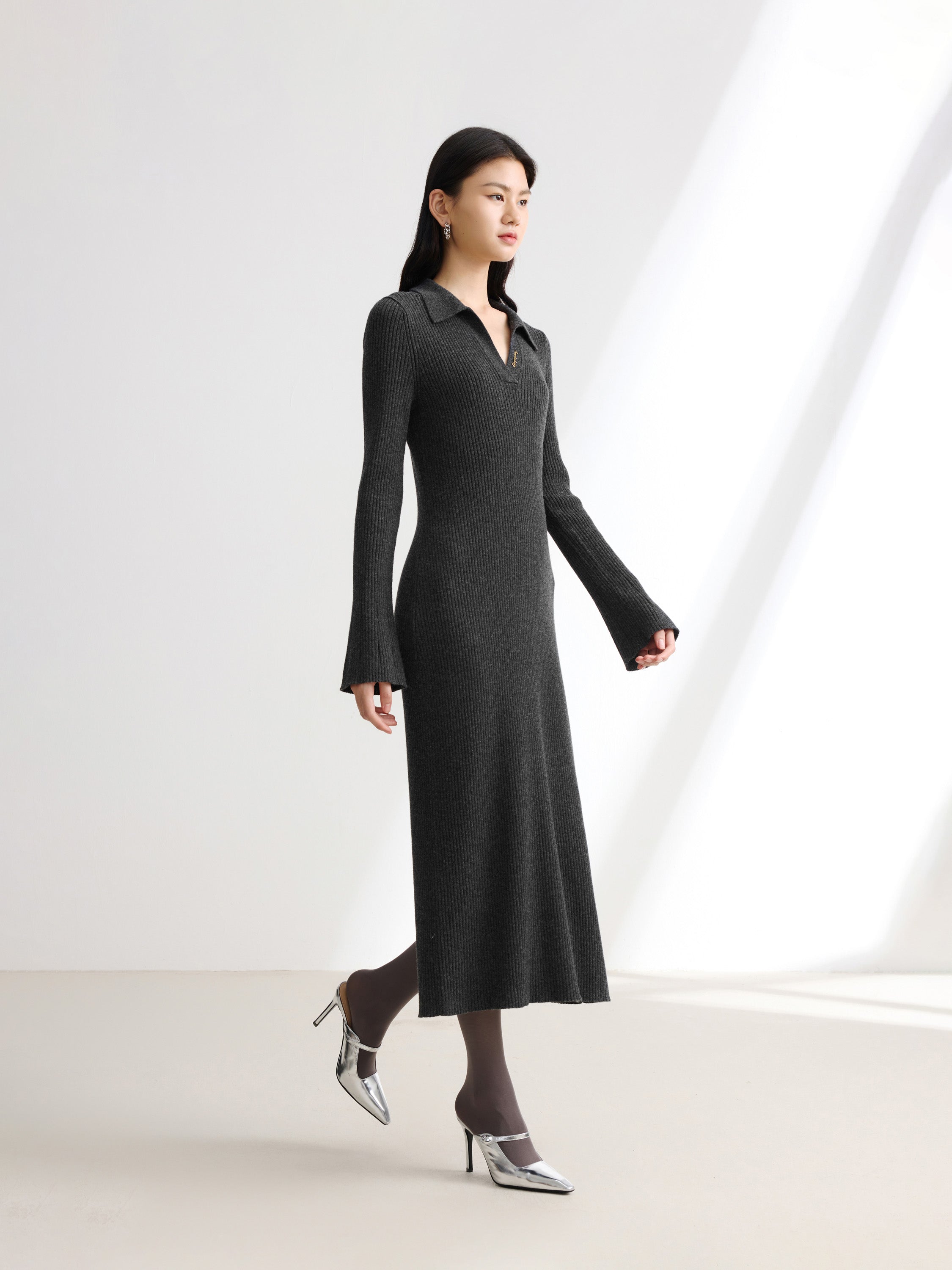EP YAYING Black Long Sleeve Dress