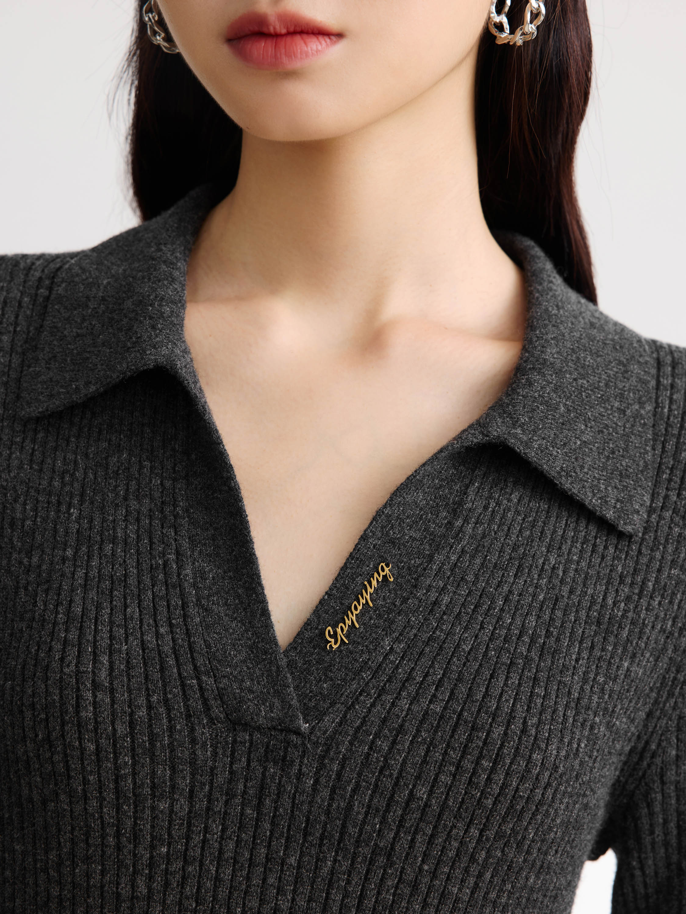 EP YAYING Black Long Sleeve Dress