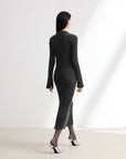EP YAYING Black Long Sleeve Dress