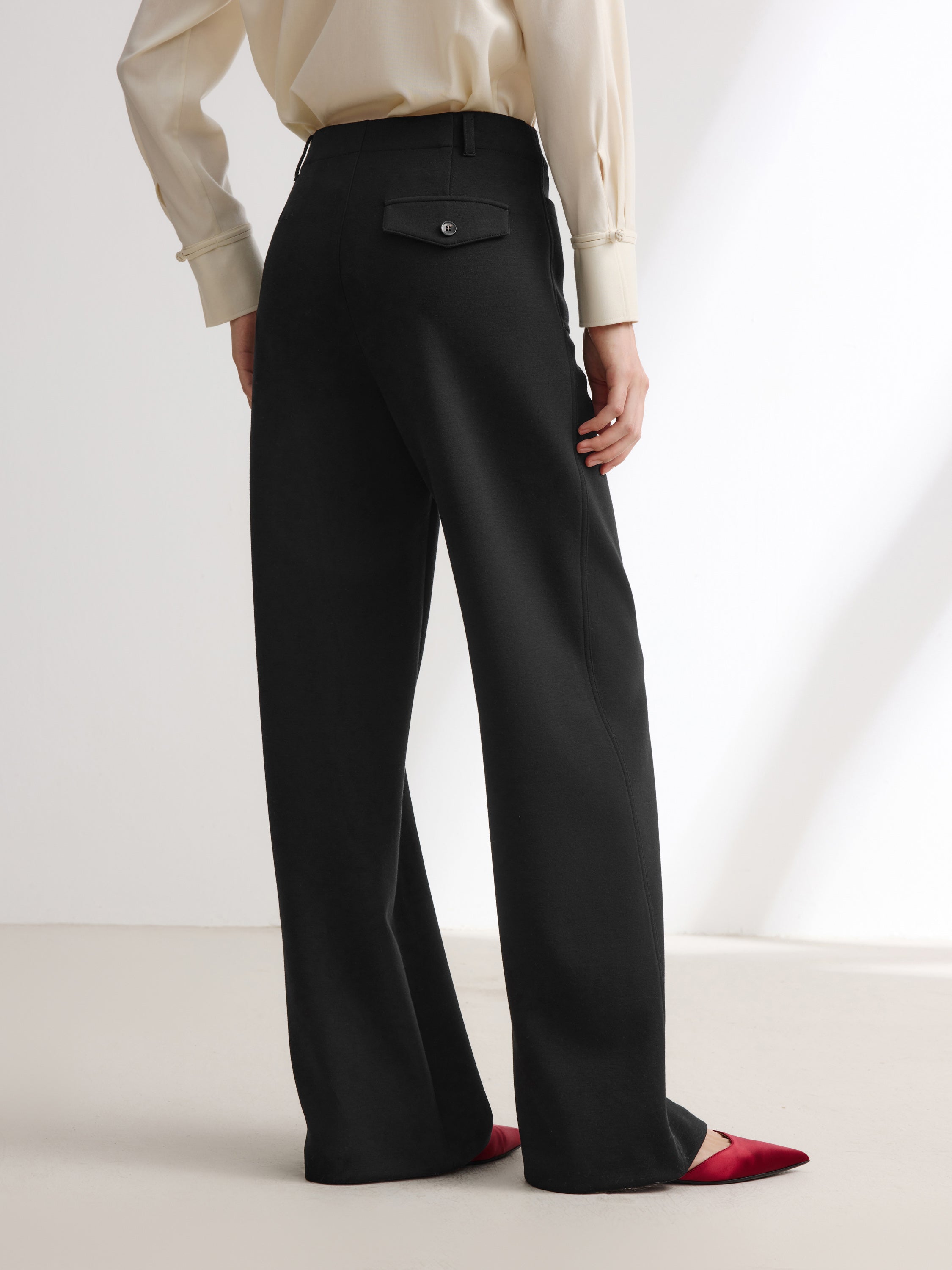 EP YAYING Black Straight Leg Pants