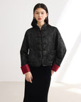 EP YAYING Mulberry Silk Neo-Chinese Jacquard Coat
