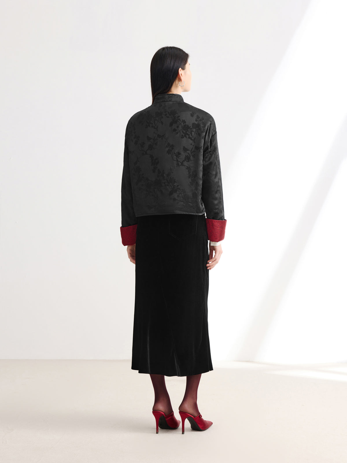 EP YAYING Mulberry Silk Neo-Chinese Jacquard Coat
