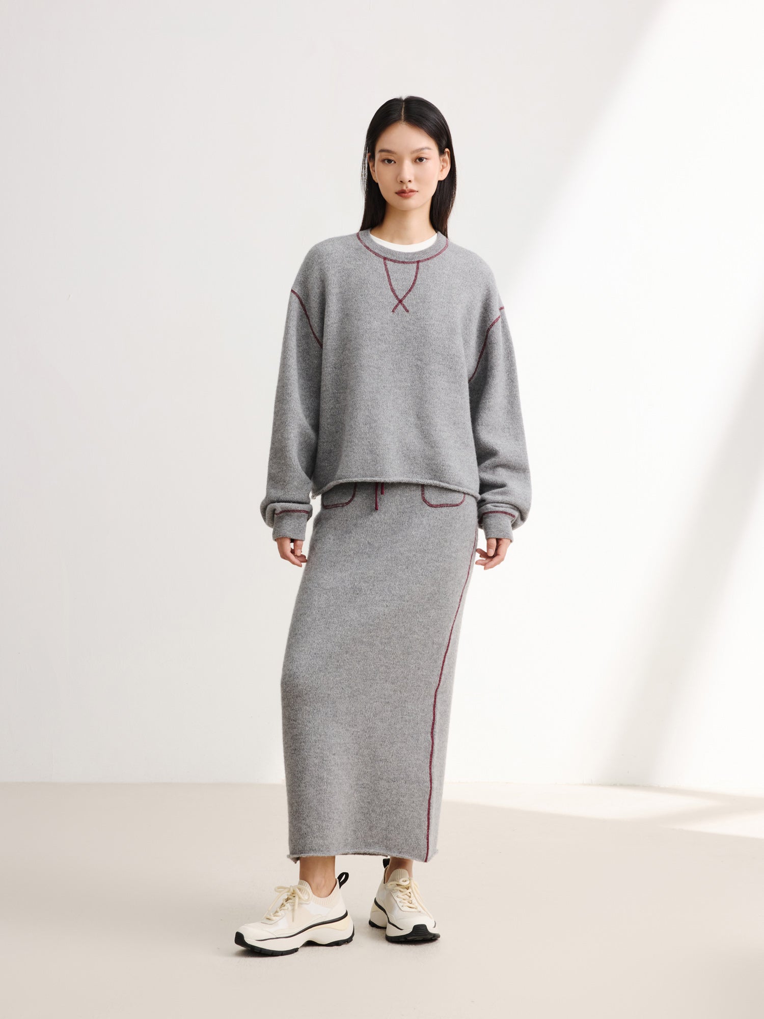 EP YAYING Grey Midi Dress