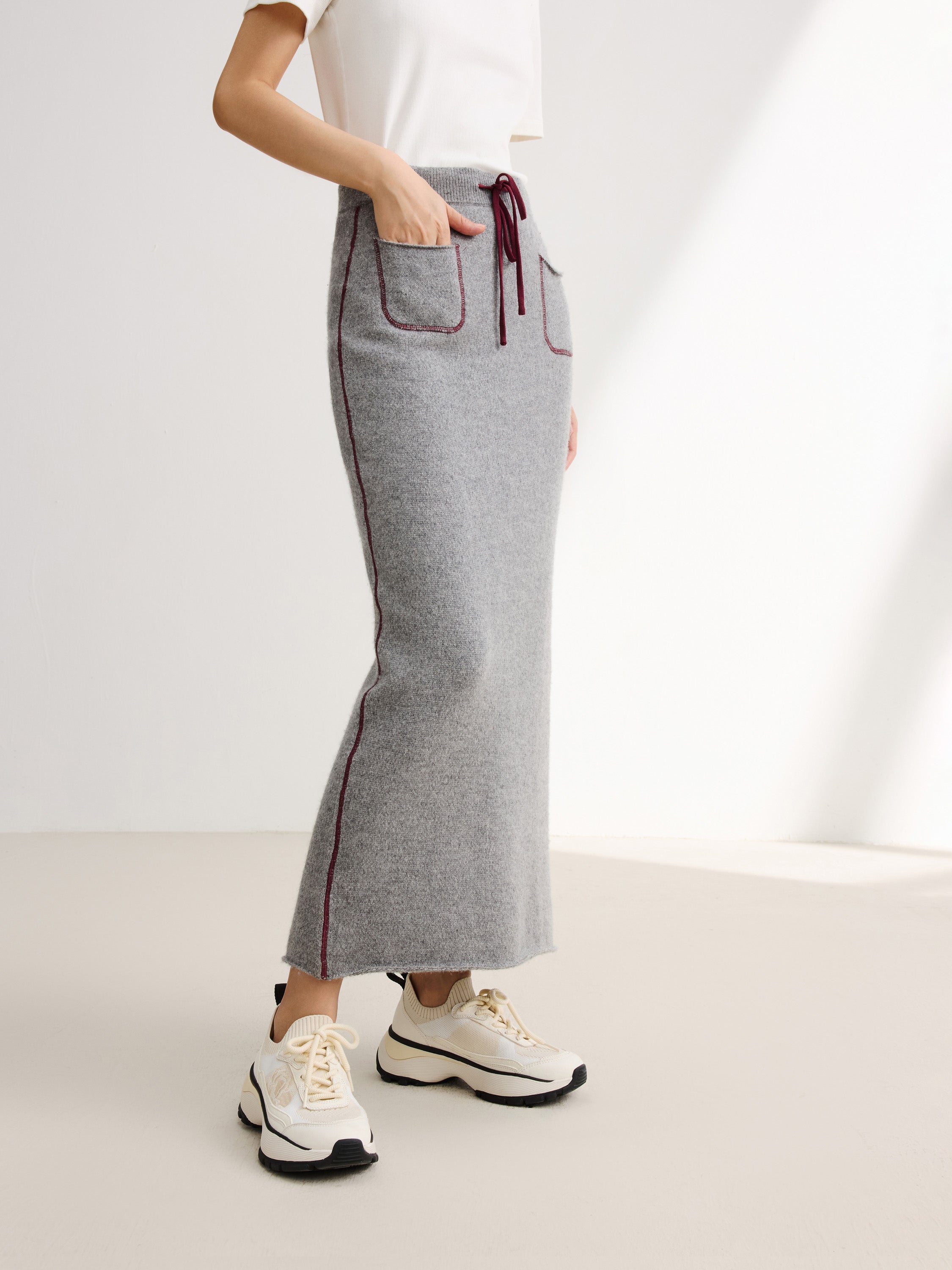 EP YAYING Grey Midi Dress