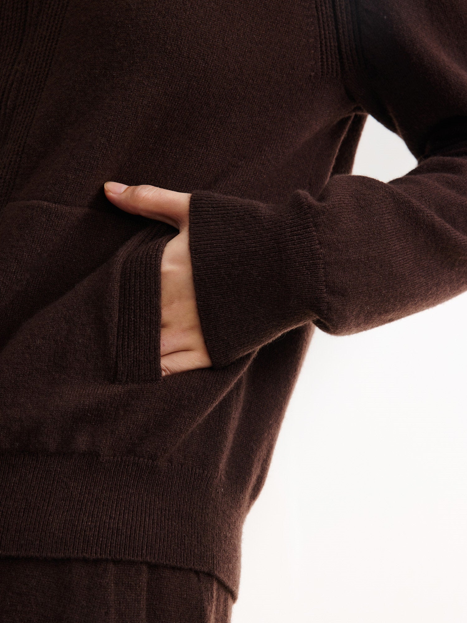 EP YAYING Cashmere Hooded Knitted Cardigan
