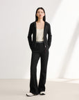 EP YAYING Black Slim Fit Long Sleeve Top