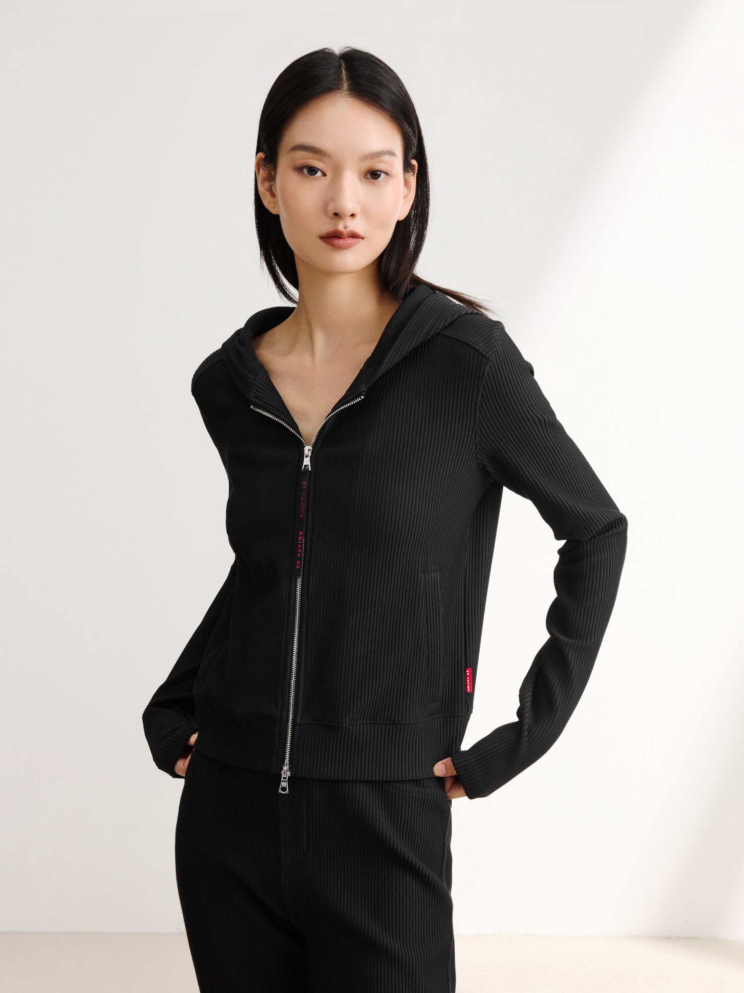 EP YAYING Black Slim Fit Long Sleeve Top