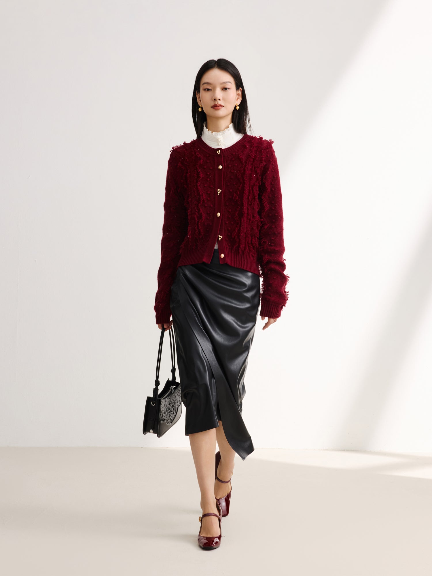 EP YAYING Red Knit Sweater