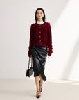 EP YAYING Red Knit Sweater