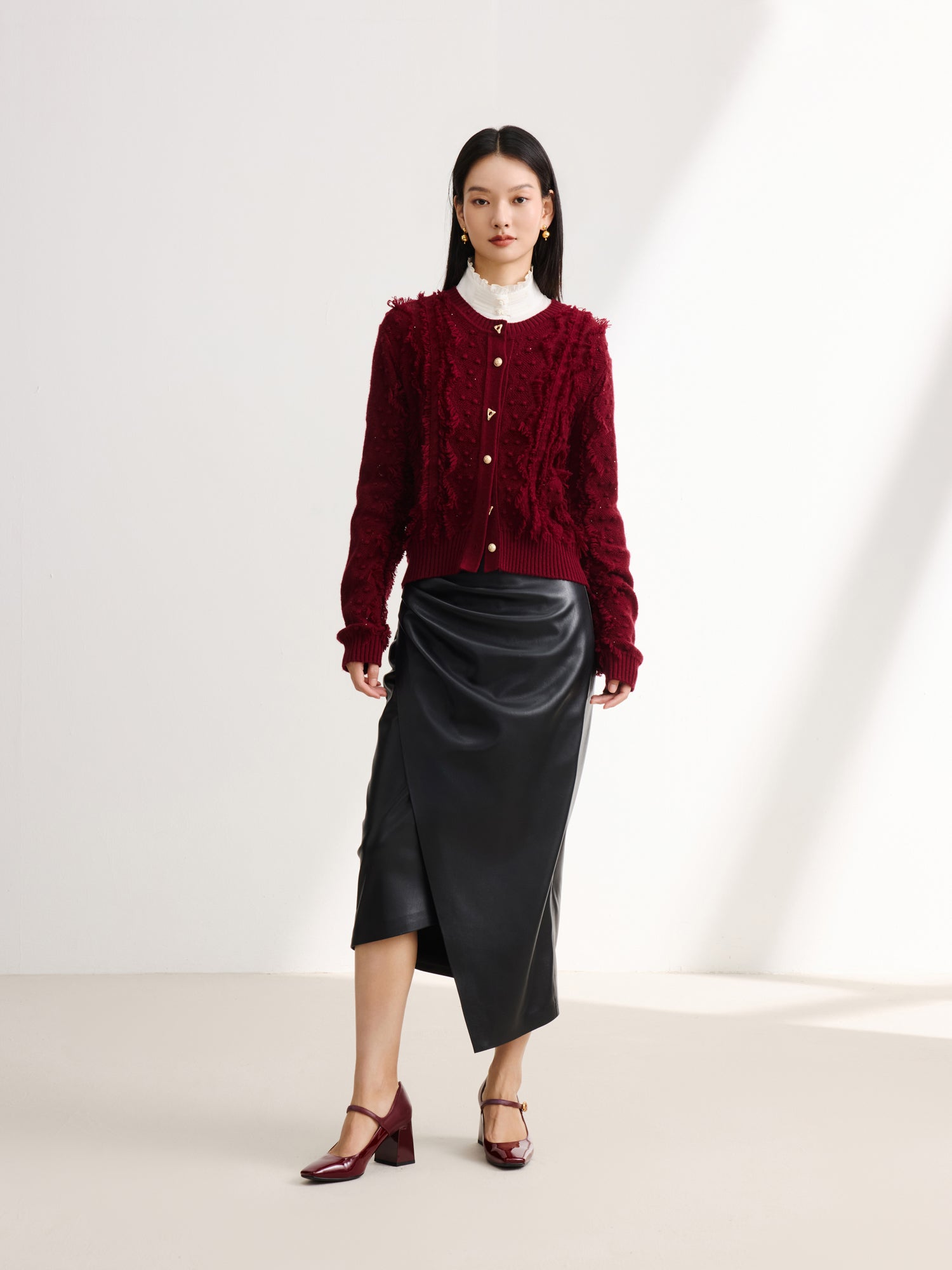 EP YAYING Red Knit Sweater