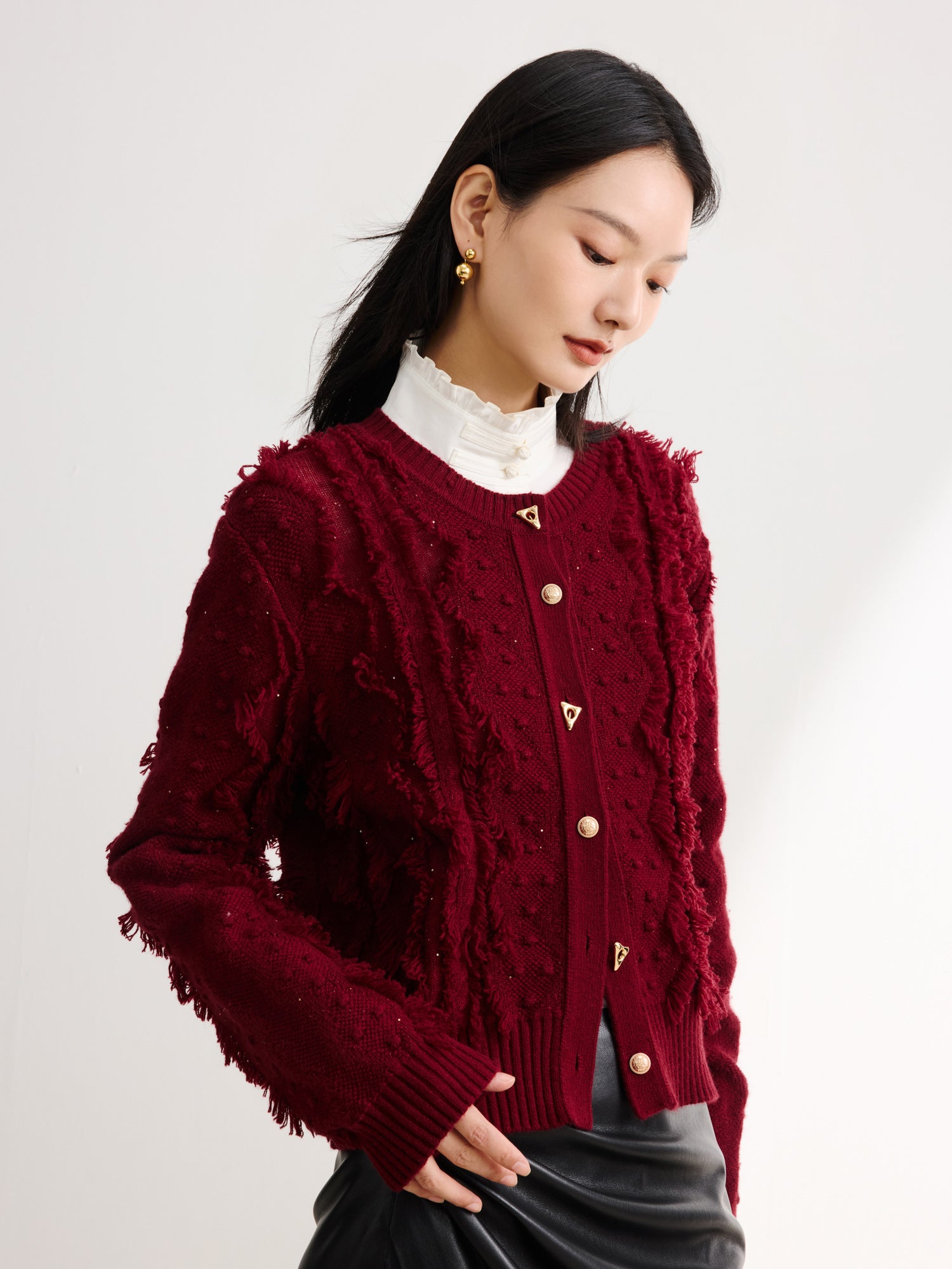 EP YAYING Red Knit Sweater