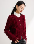 EP YAYING Red Knit Sweater