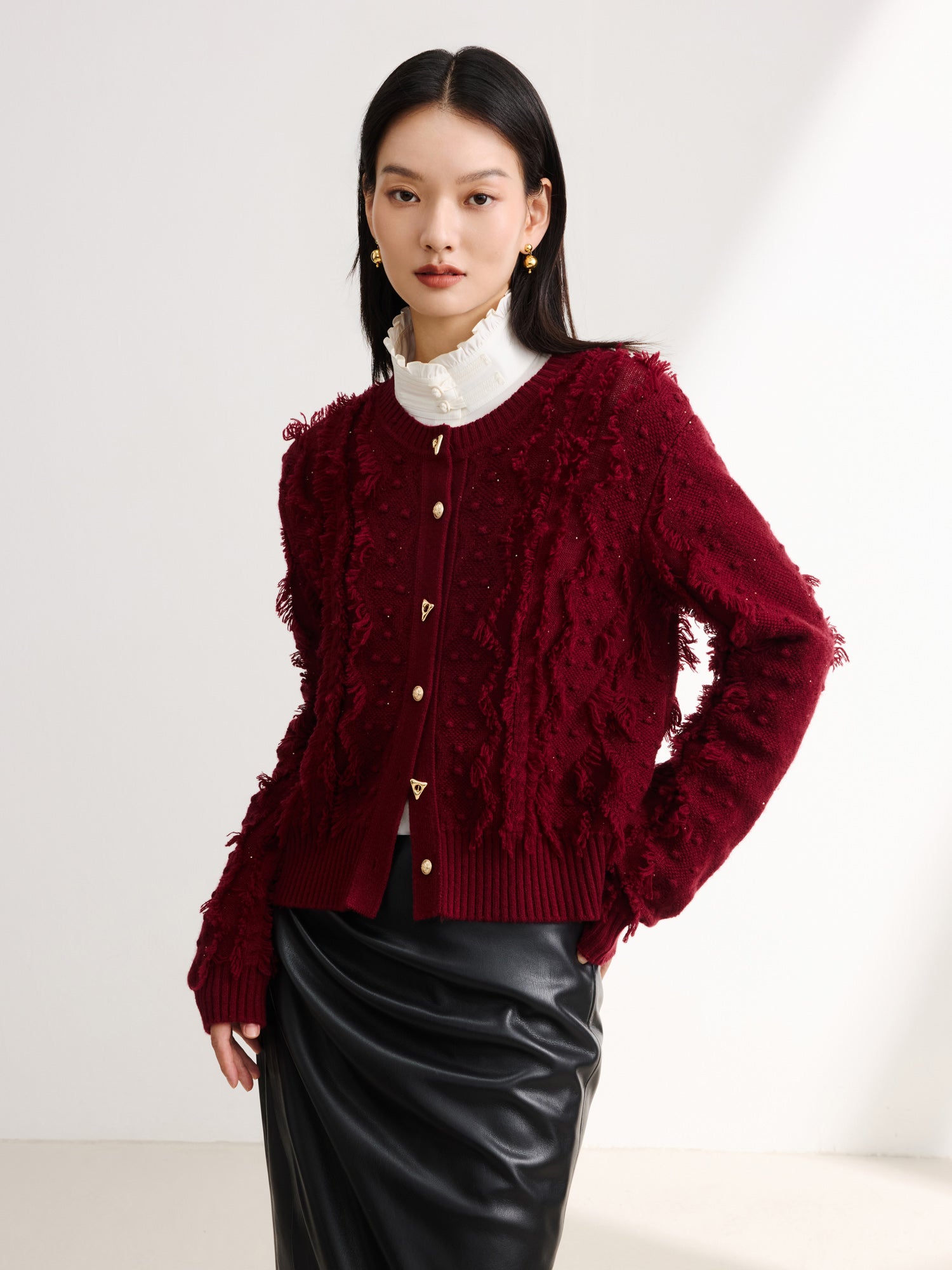 EP YAYING Red Knit Sweater
