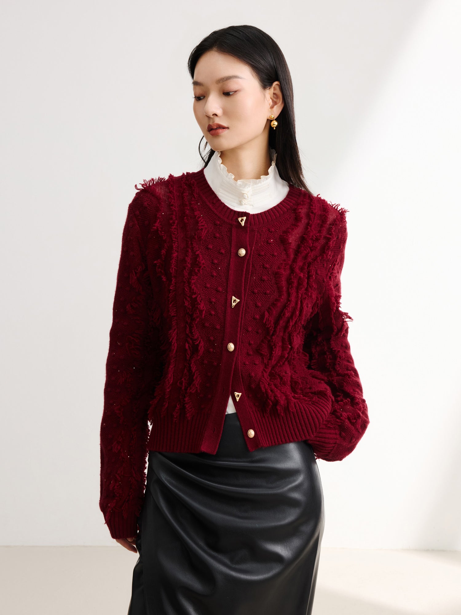EP YAYING Red Knit Sweater